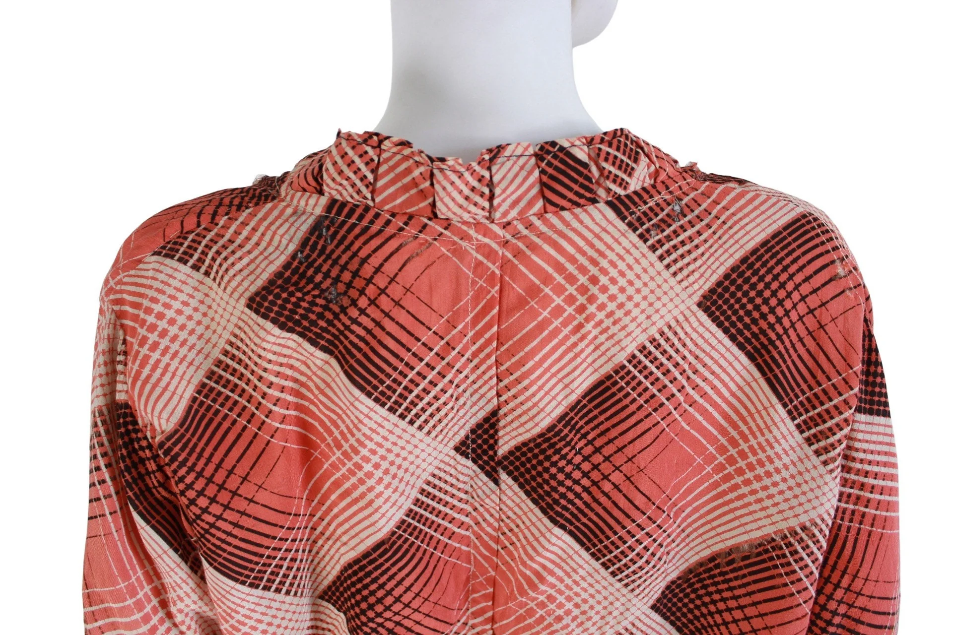 20s/30s Orange and Black Cotton Open Fit Jacket - Image 9