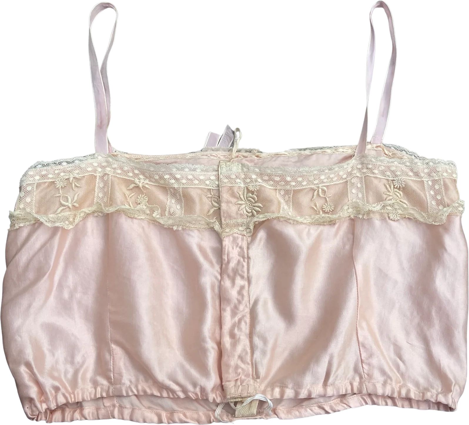 20s/30s Peach Silk Lace Bra Bralette Bandeau Camisole By Cami-Snug - Image 2