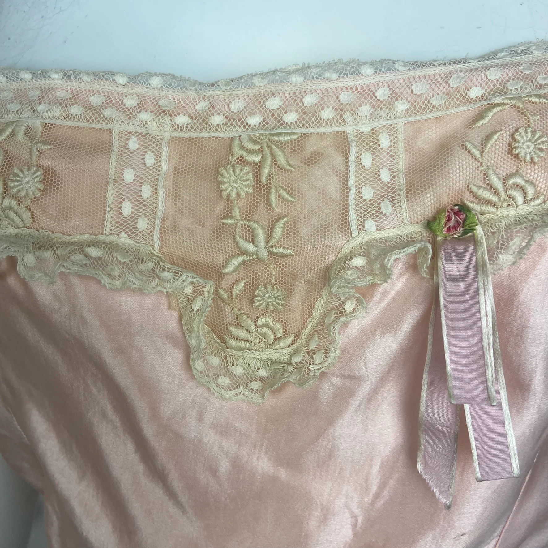 20s/30s Peach Silk Lace Bra Bralette Bandeau Camisole By Cami-Snug - Image 3