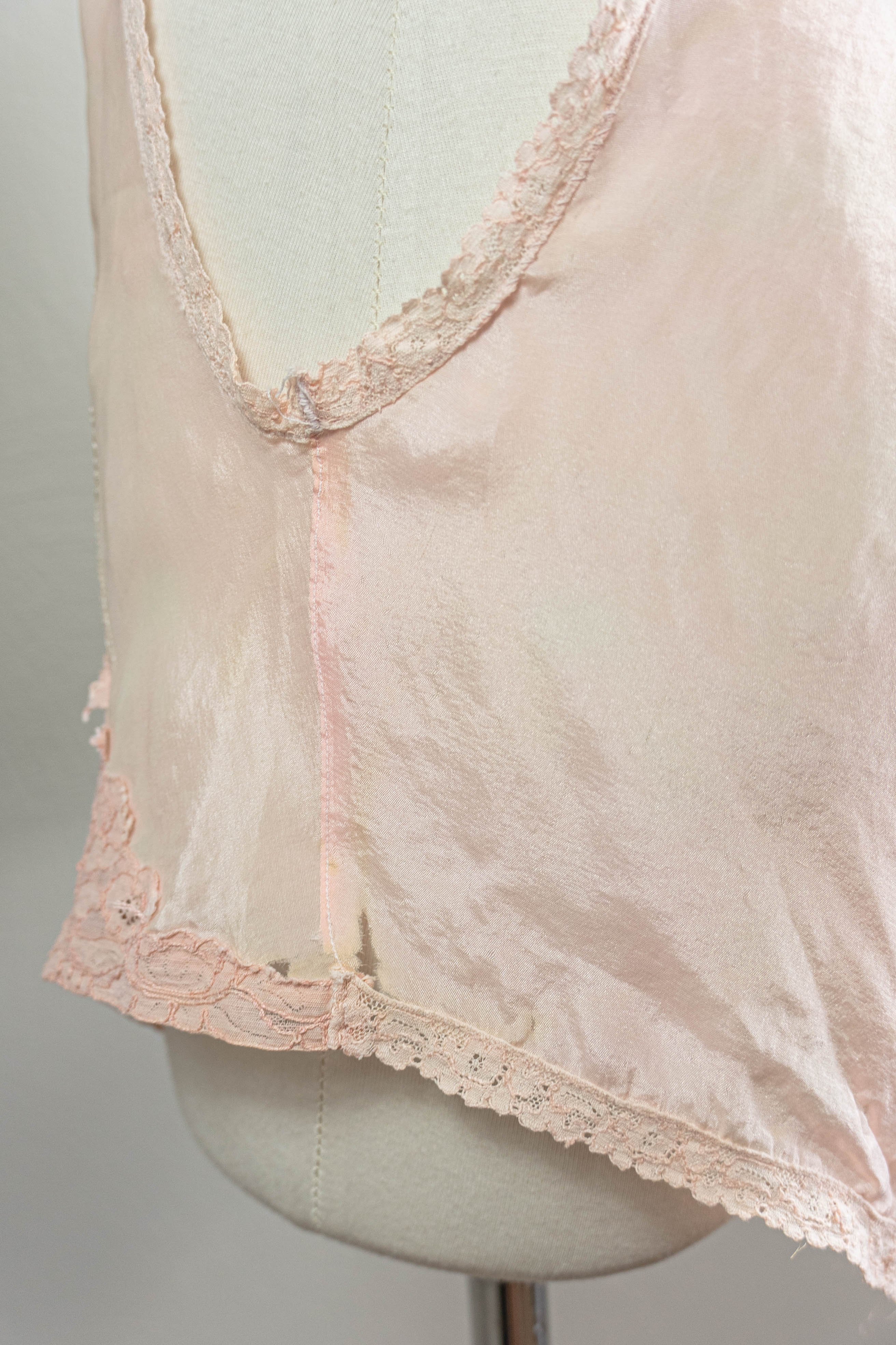 20s/30s Pink Silk Side Cutout Tap Pants,lace Embroidery - Image 6