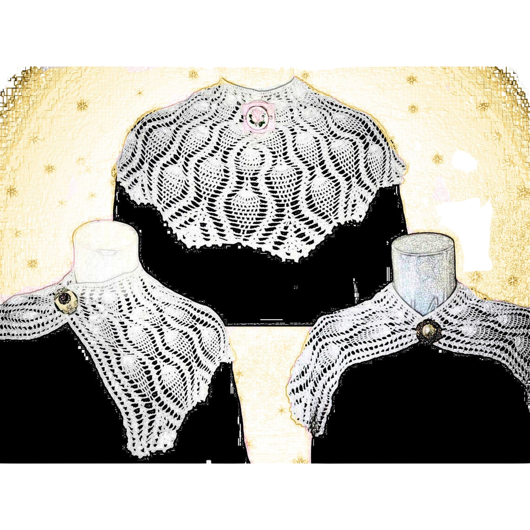 20s/30s Removable Collar White Puritan Bib Styling Options - Image 3