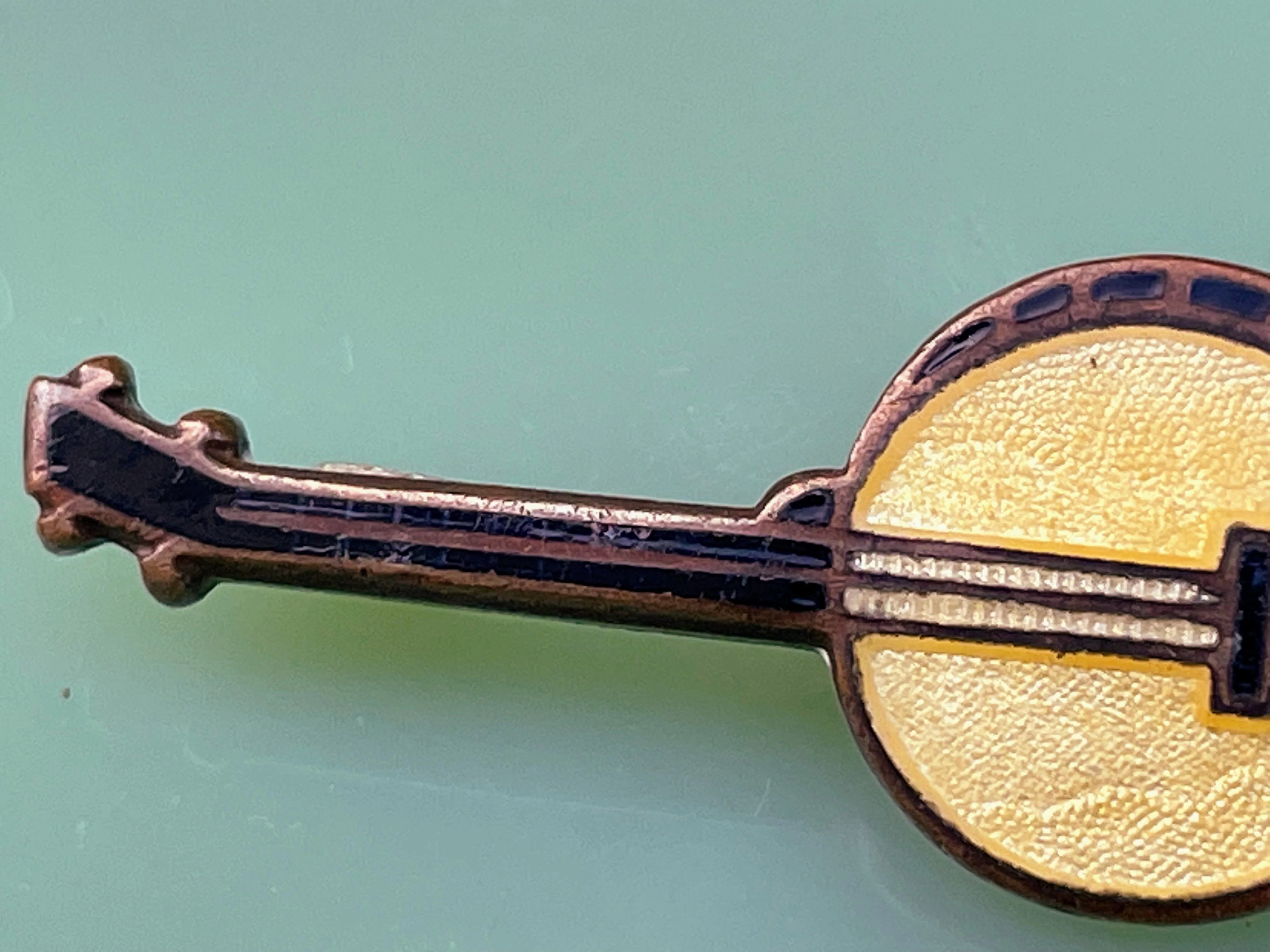 20s Antique Scatter/lapel Pin Banjo Guilloche Copper - Image 4