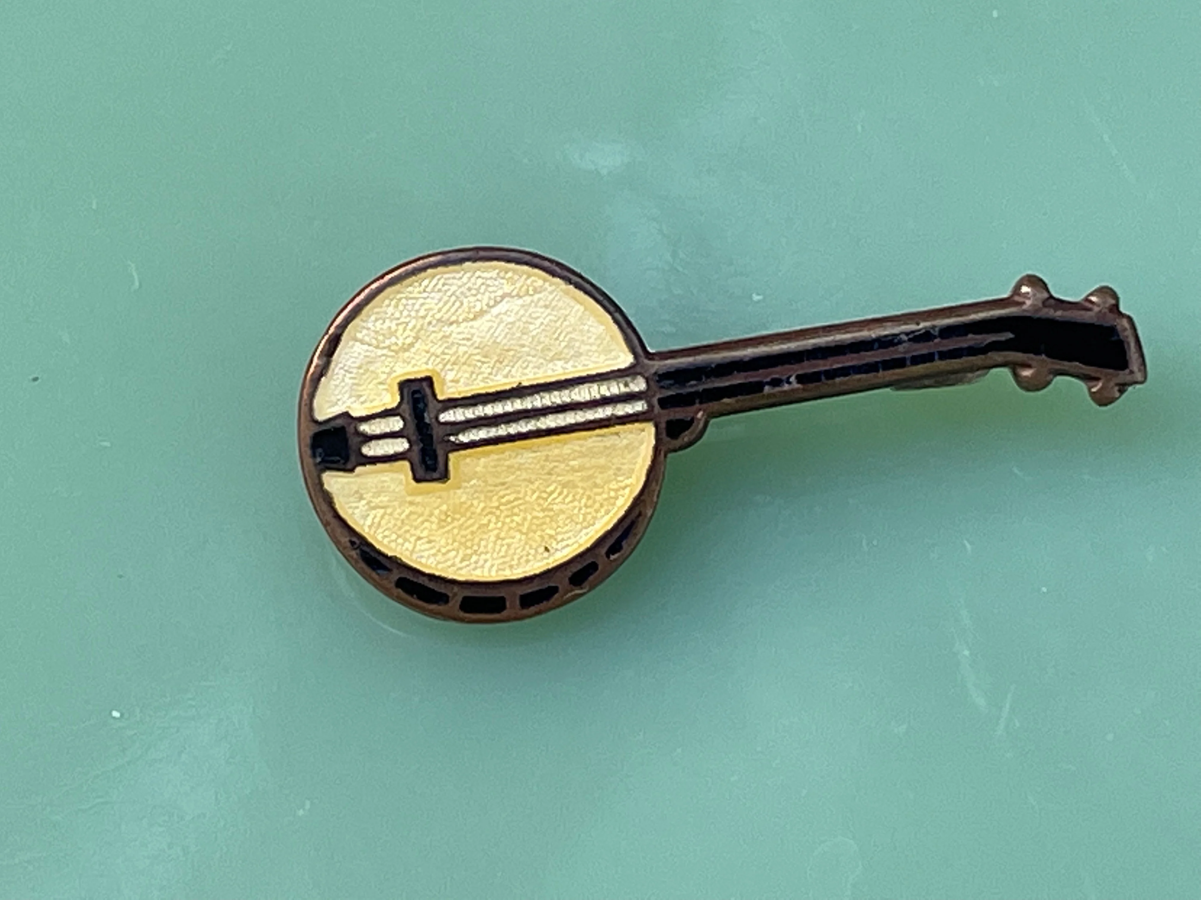 20s Antique Scatter/lapel Pin Banjo Guilloche Copper - Image 8
