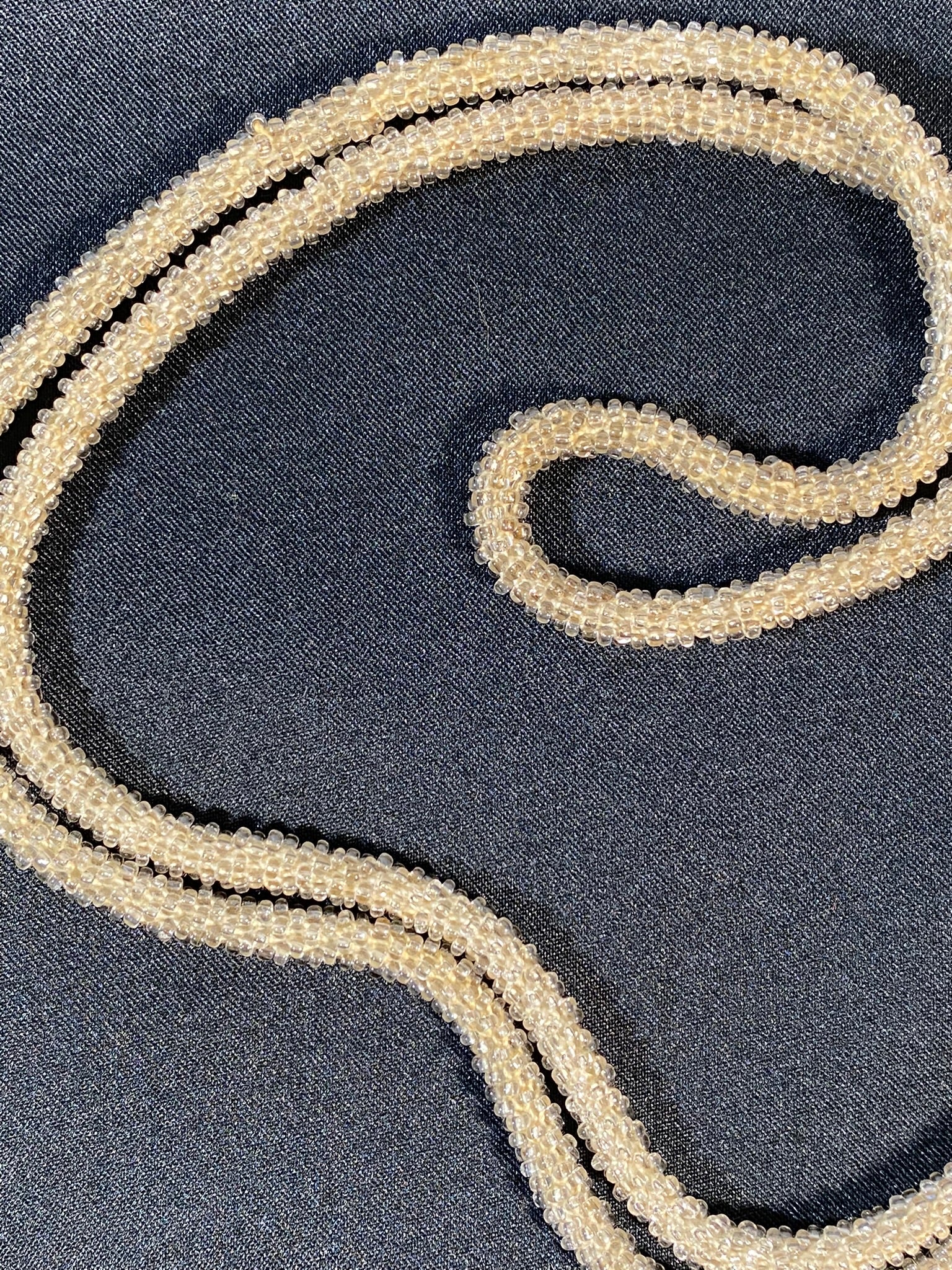 20s Flapper Era Handmade Woven Bead Long Necklace - Image 9