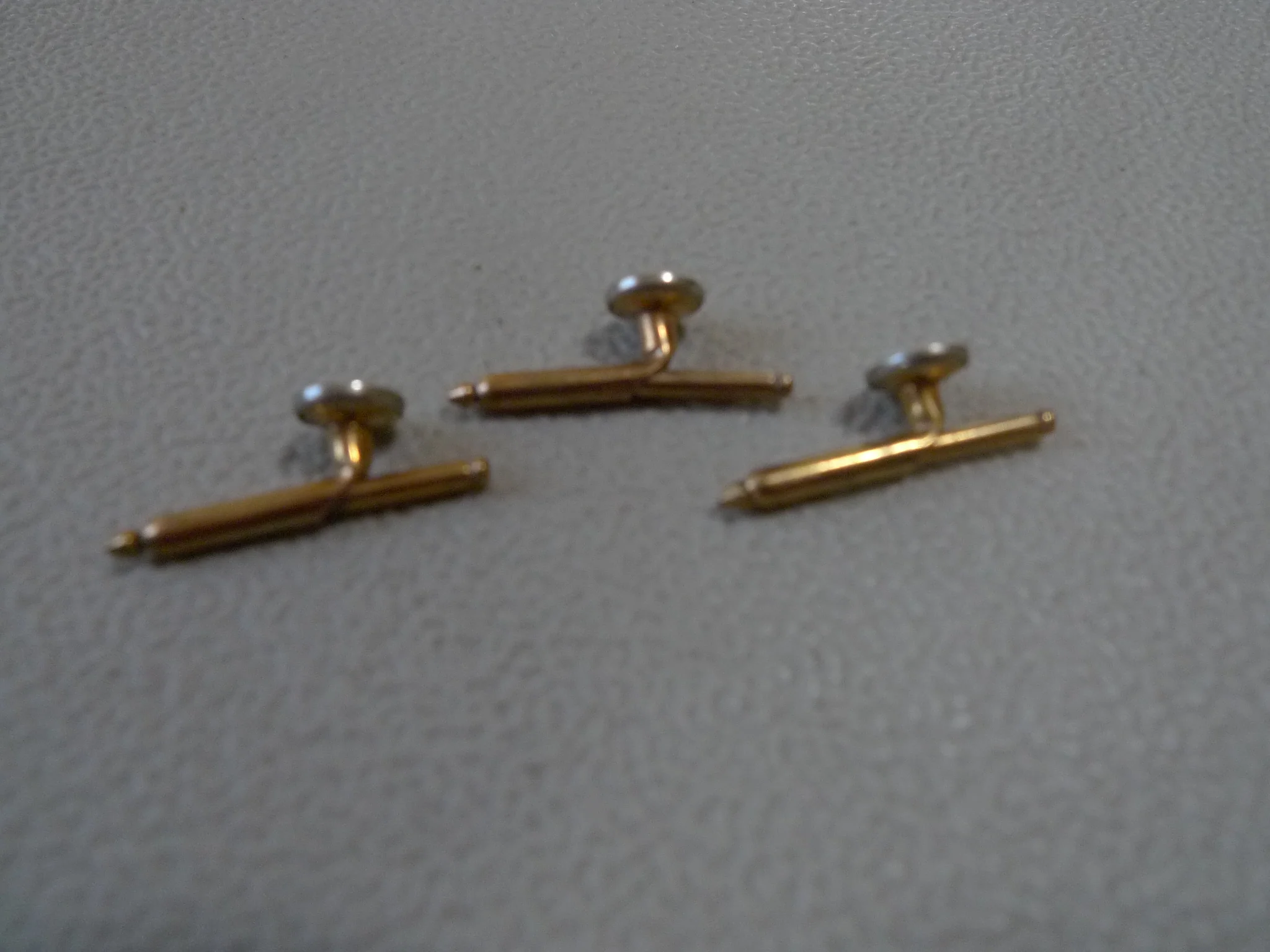 20s Silver / Mother Pearl Set Of 3 Tuxedo Button Studs - Image 2