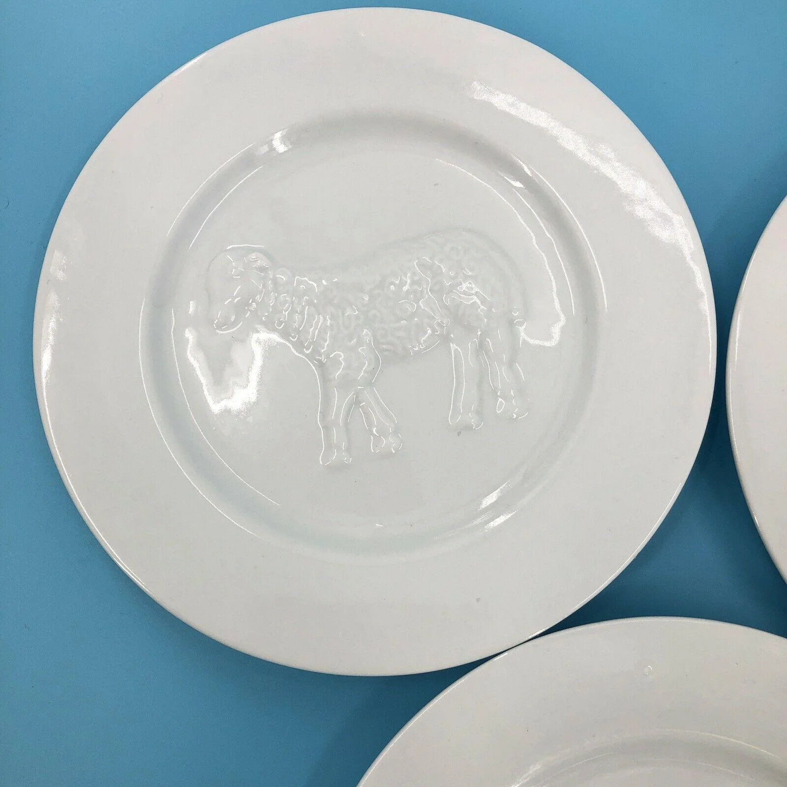 3 La Fromagerie Cheese Plates Farm Animal Cow Sheep Goat Ceramic 7" by BonJour - Image 8