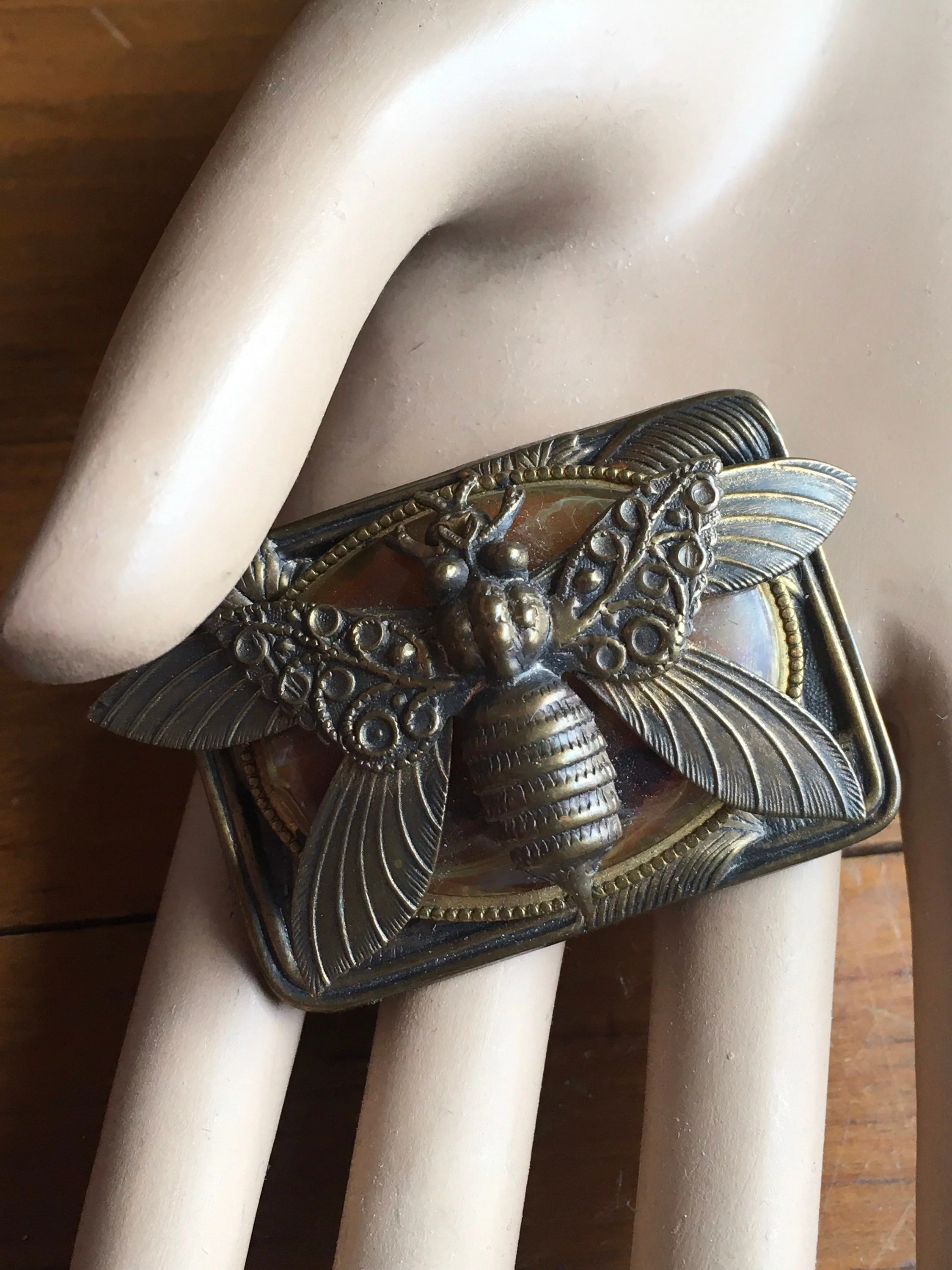 30’s-40’s Brass Insect Butterfly Figural Brooch - Image 3