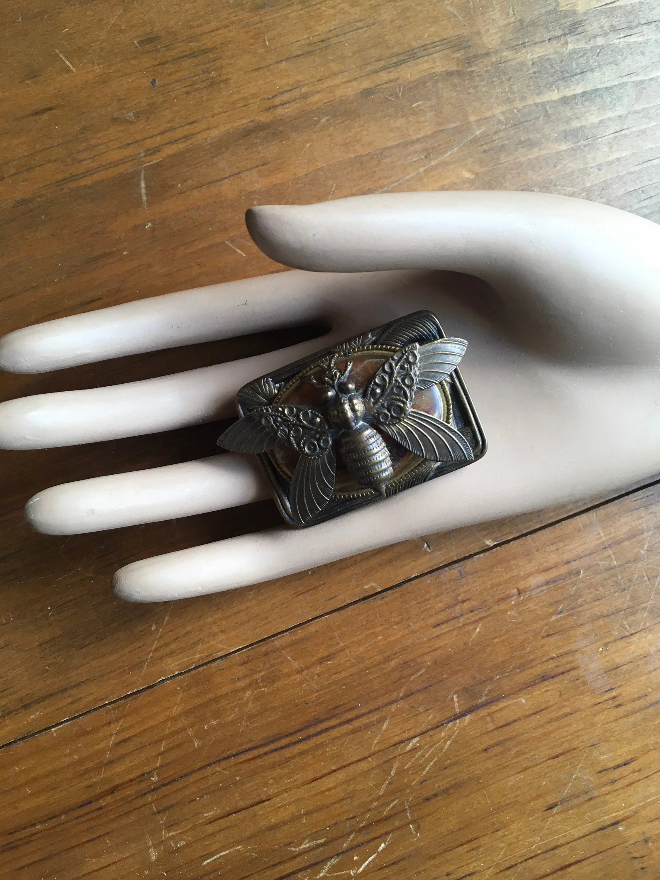 30’s-40’s Brass Insect Butterfly Figural Brooch - Image 4