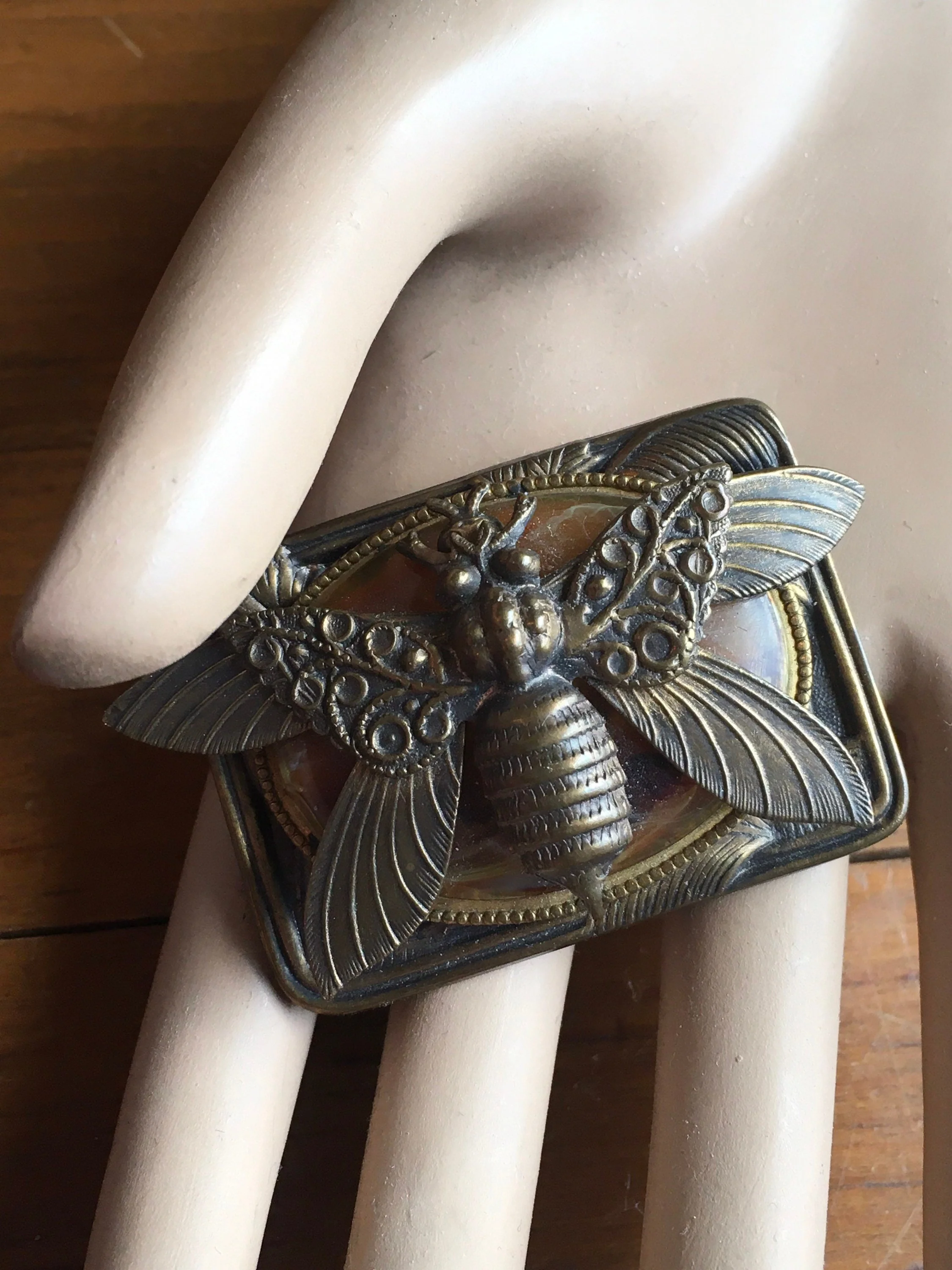 30’s-40’s Brass Insect Butterfly Figural Brooch - Image 6