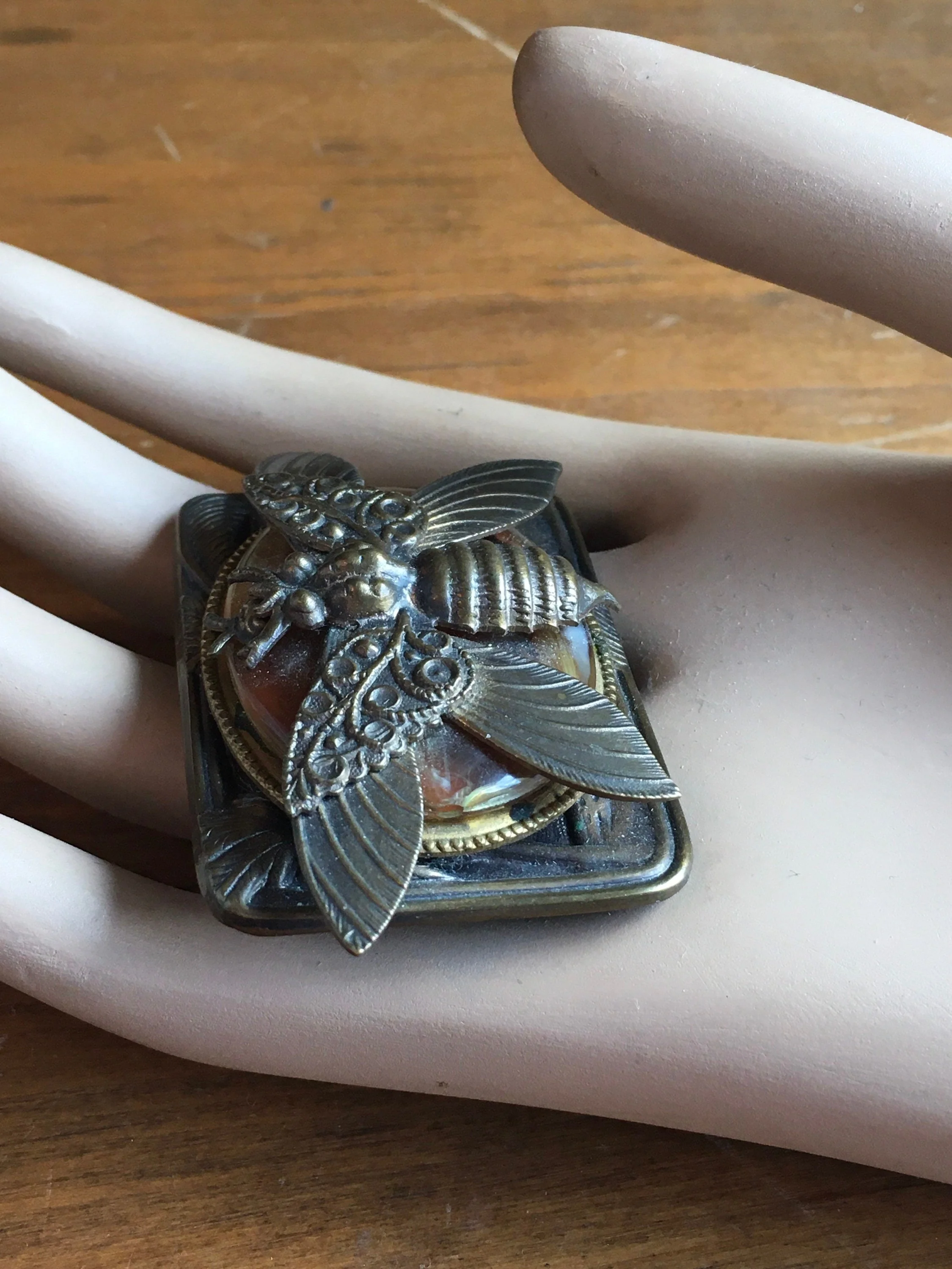 30’s-40’s Brass Insect Butterfly Figural Brooch - Image 7