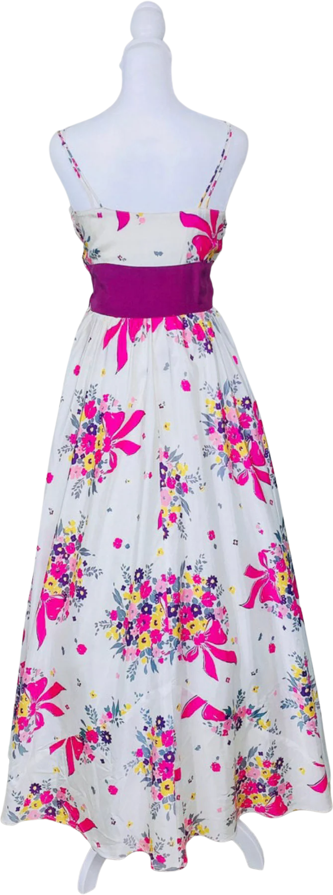 30s/40s 30s Floral Princess Cut Evening Gown Maxi Dress - Image 2