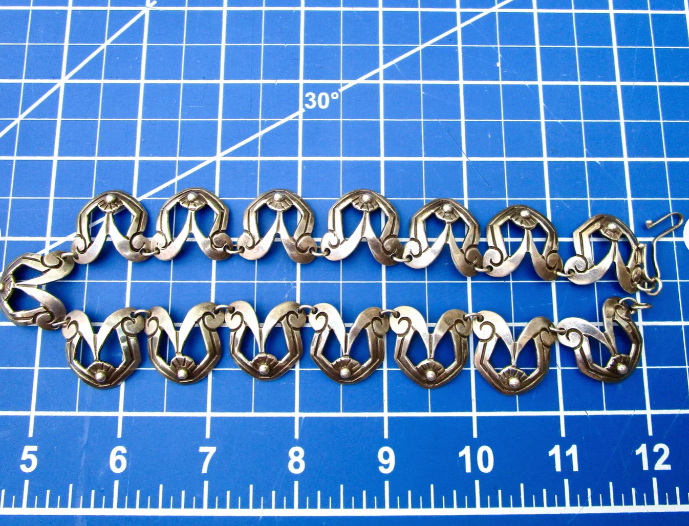 30s/40s Art Deco/mcm Silver Choker Geometrical Influence by UT - Image 5