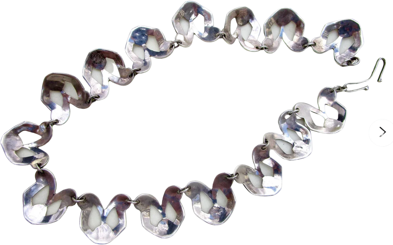 30s/40s Art Deco/mcm Silver Choker Geometrical Influence by UT - Image 6