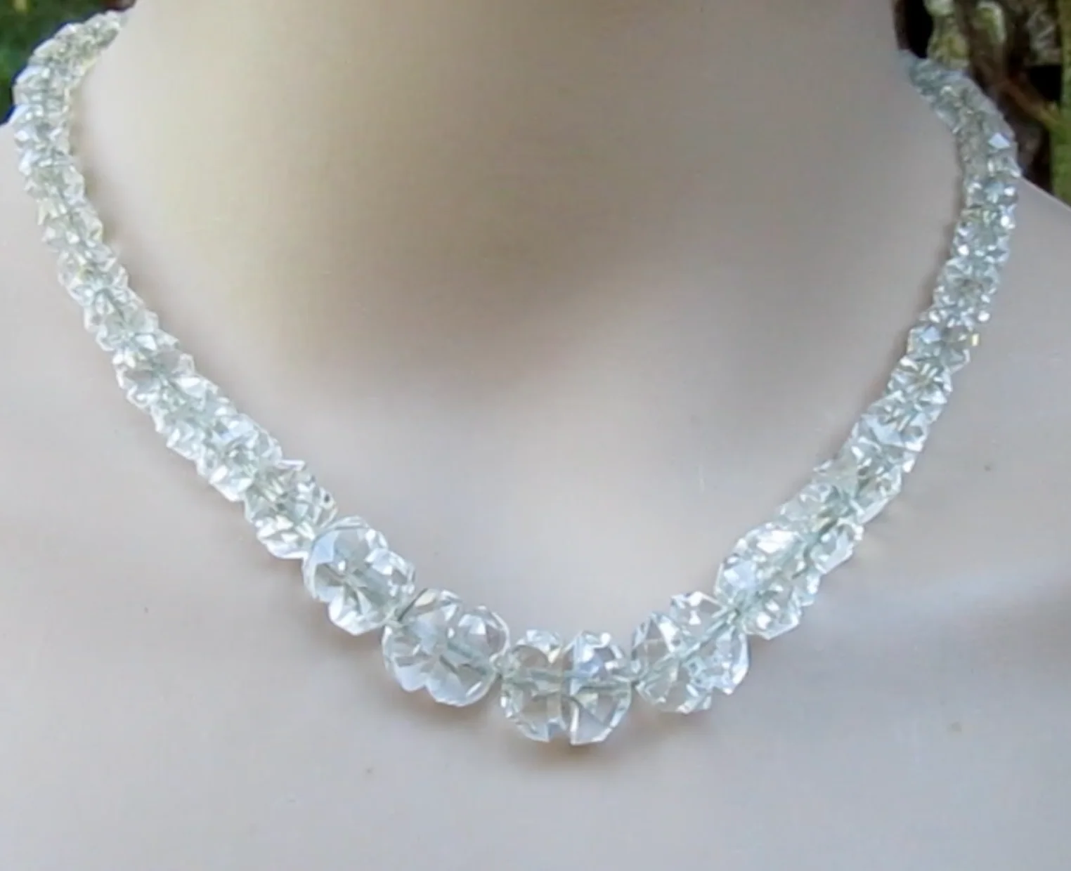 30s/40s Art Deco Rock Crystal And Sterling Silver Necklace - Image 6