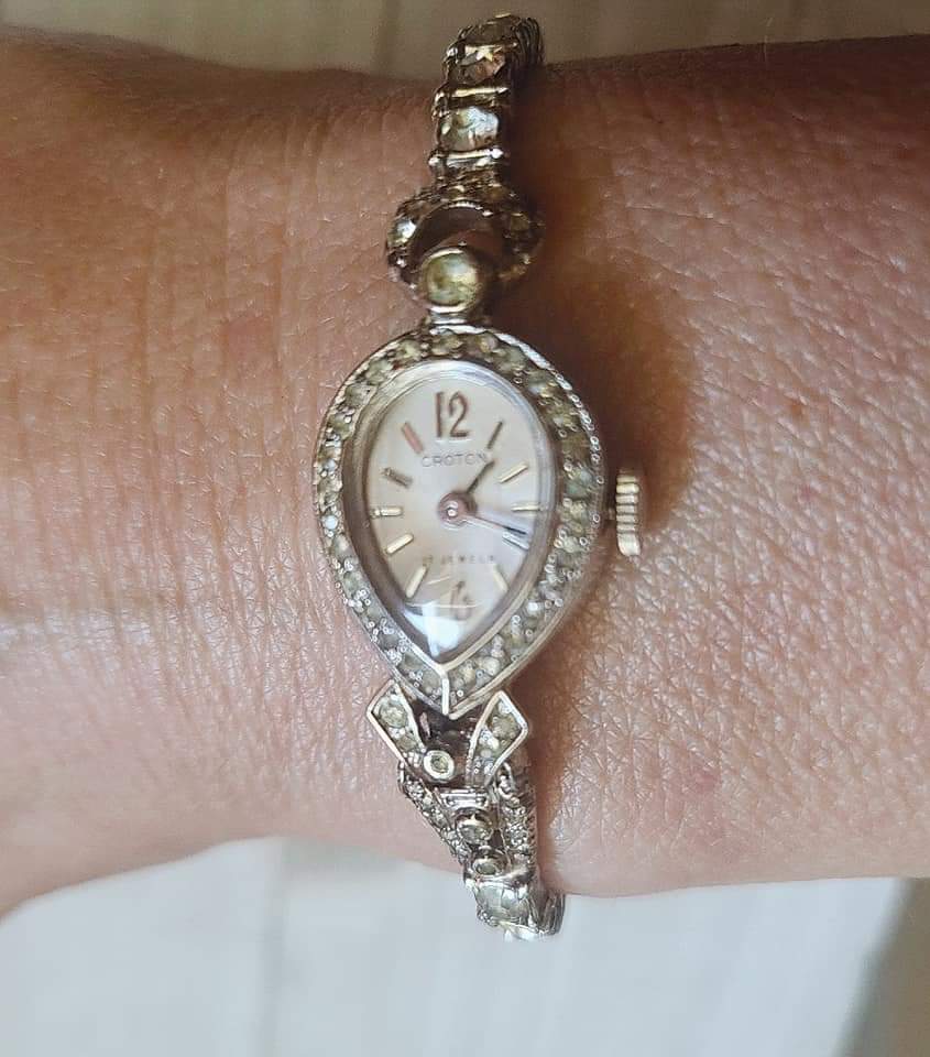 30s/40s Exquisite Platinum Diamond Art Deco Wrist Watch By Croton - Image 11