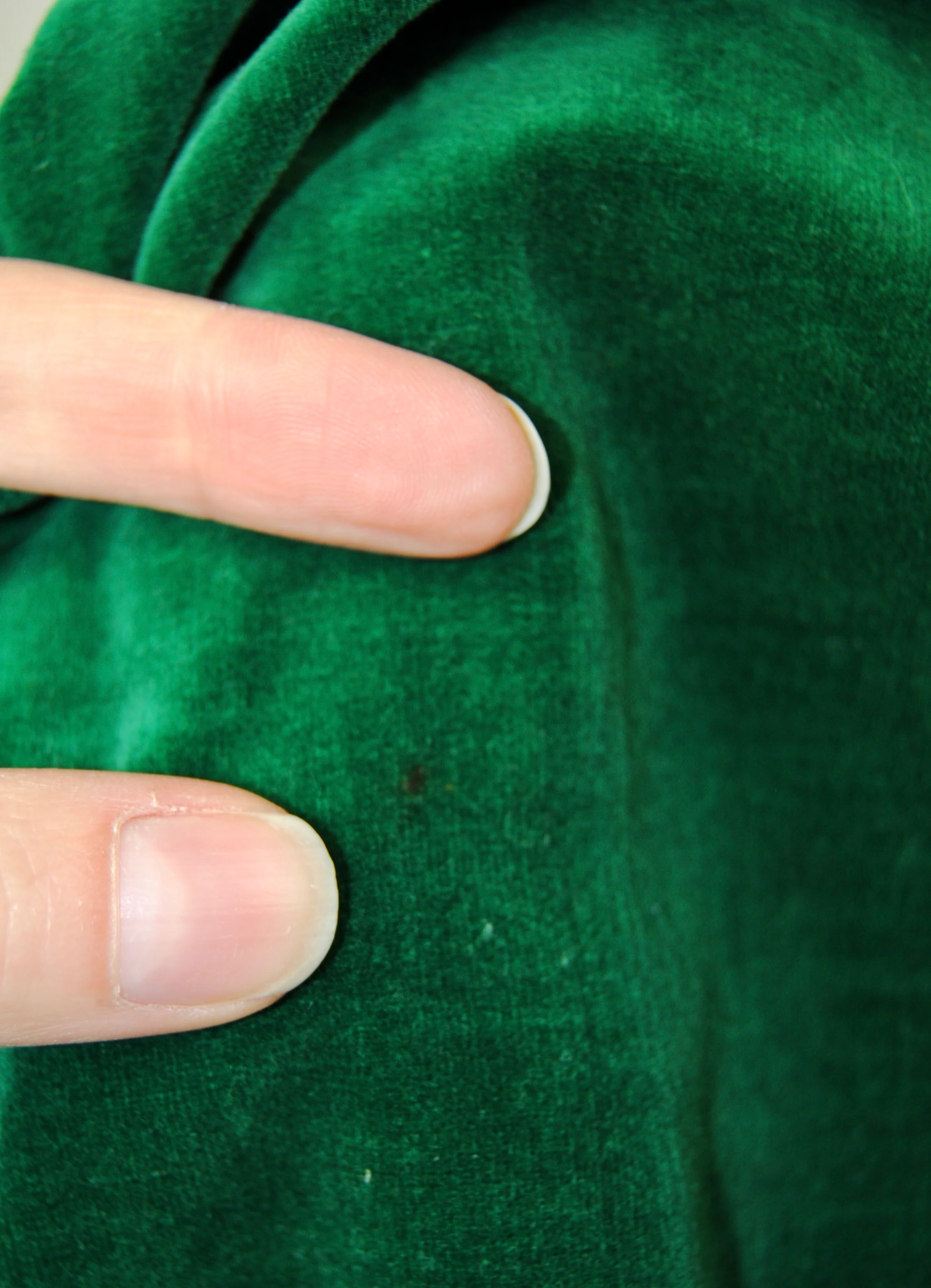 30s/40s Green Velveteen Holiday Gown With Bustle - Image 24
