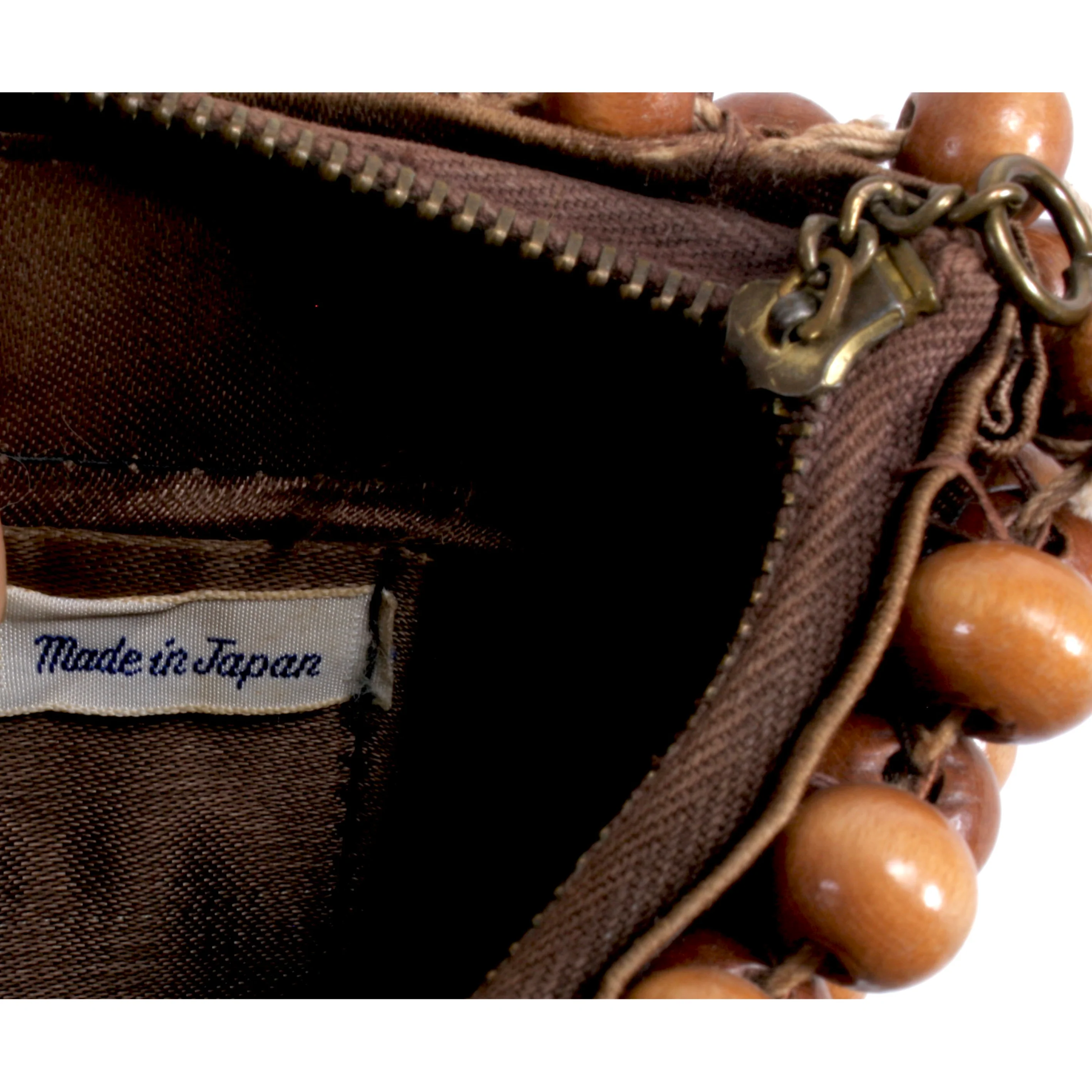 30s/40s Natural Wood Bead Clutch Bag Purse - Image 5