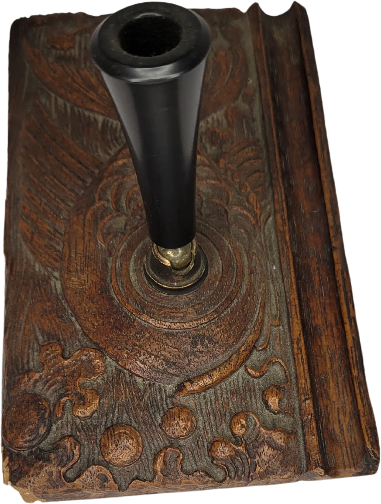 30s/40s Parker Pen Holder Pressed Wood With Fish Design By Parker Pen