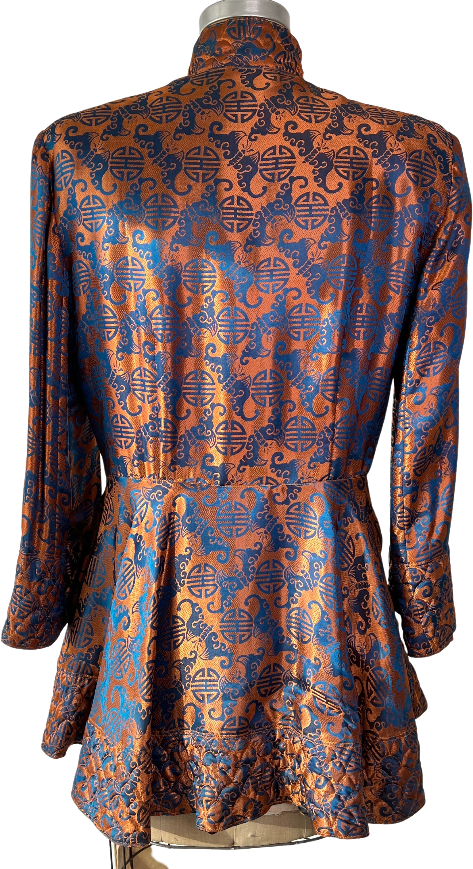 30s/40s Quilted Burnt Orange And Blue Jacket By Owen Bros - Image 2