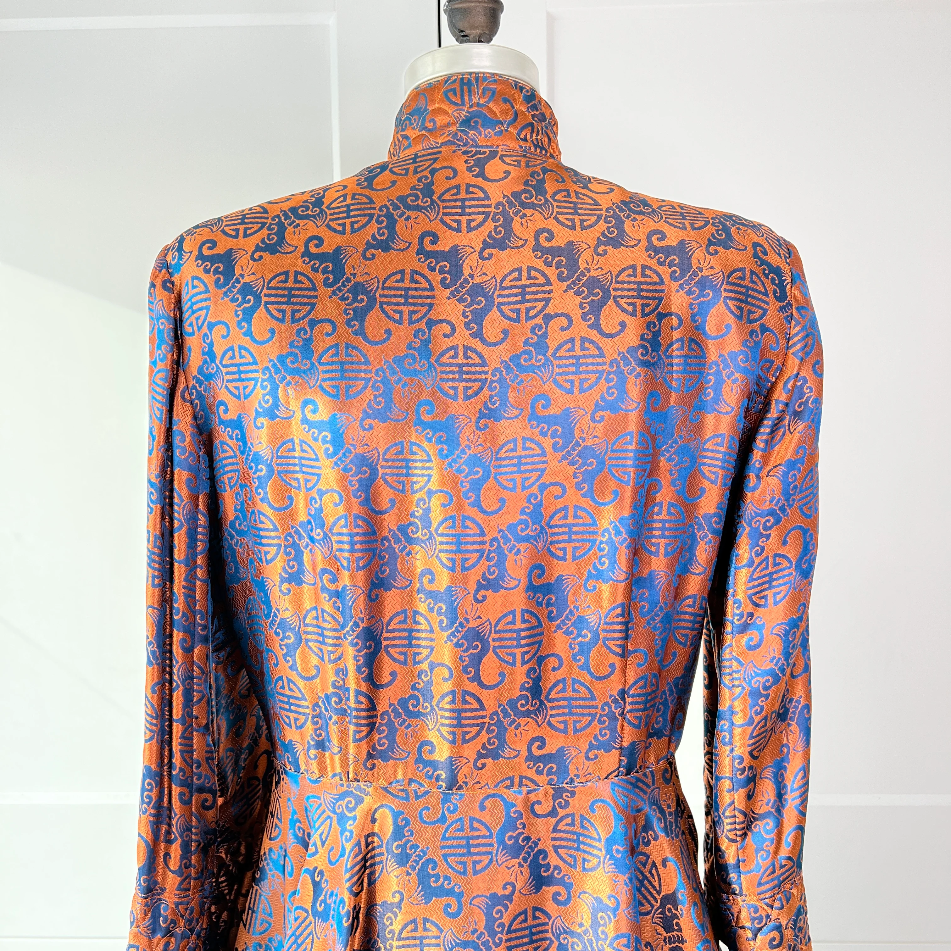 30s/40s Quilted Burnt Orange And Blue Jacket By Owen Bros - Image 5