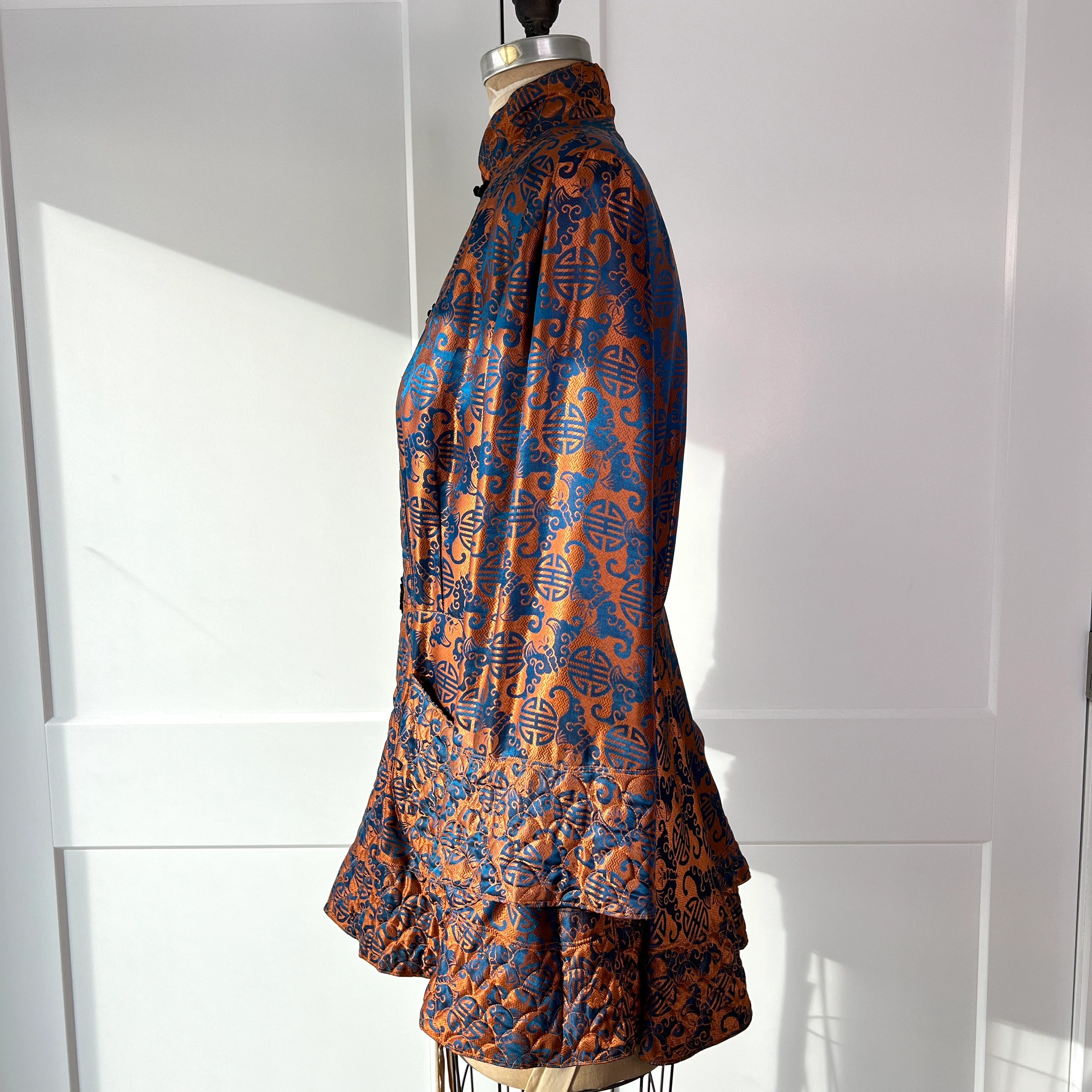 30s/40s Quilted Burnt Orange And Blue Jacket By Owen Bros - Image 7