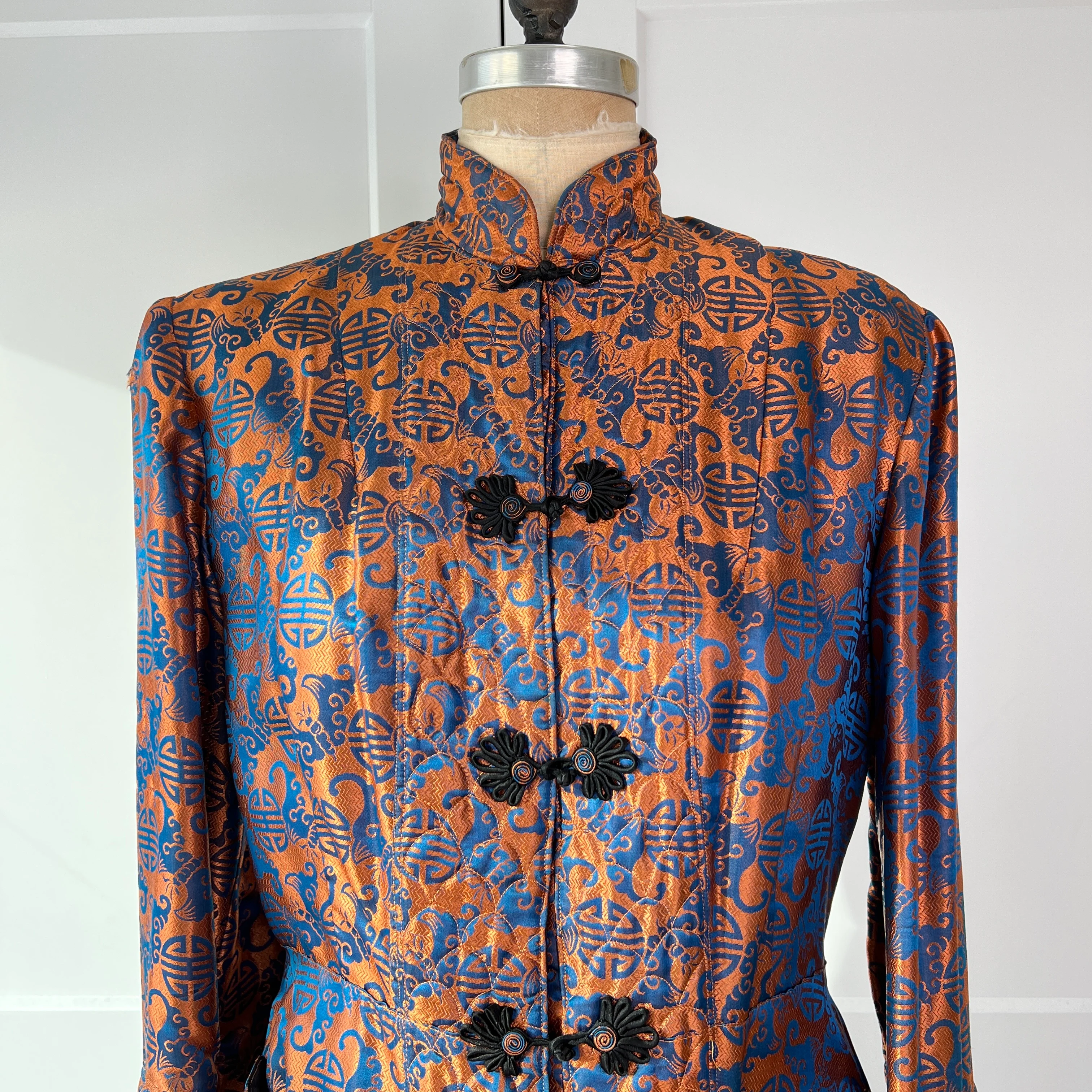 30s/40s Quilted Burnt Orange And Blue Jacket By Owen Bros - Image 8