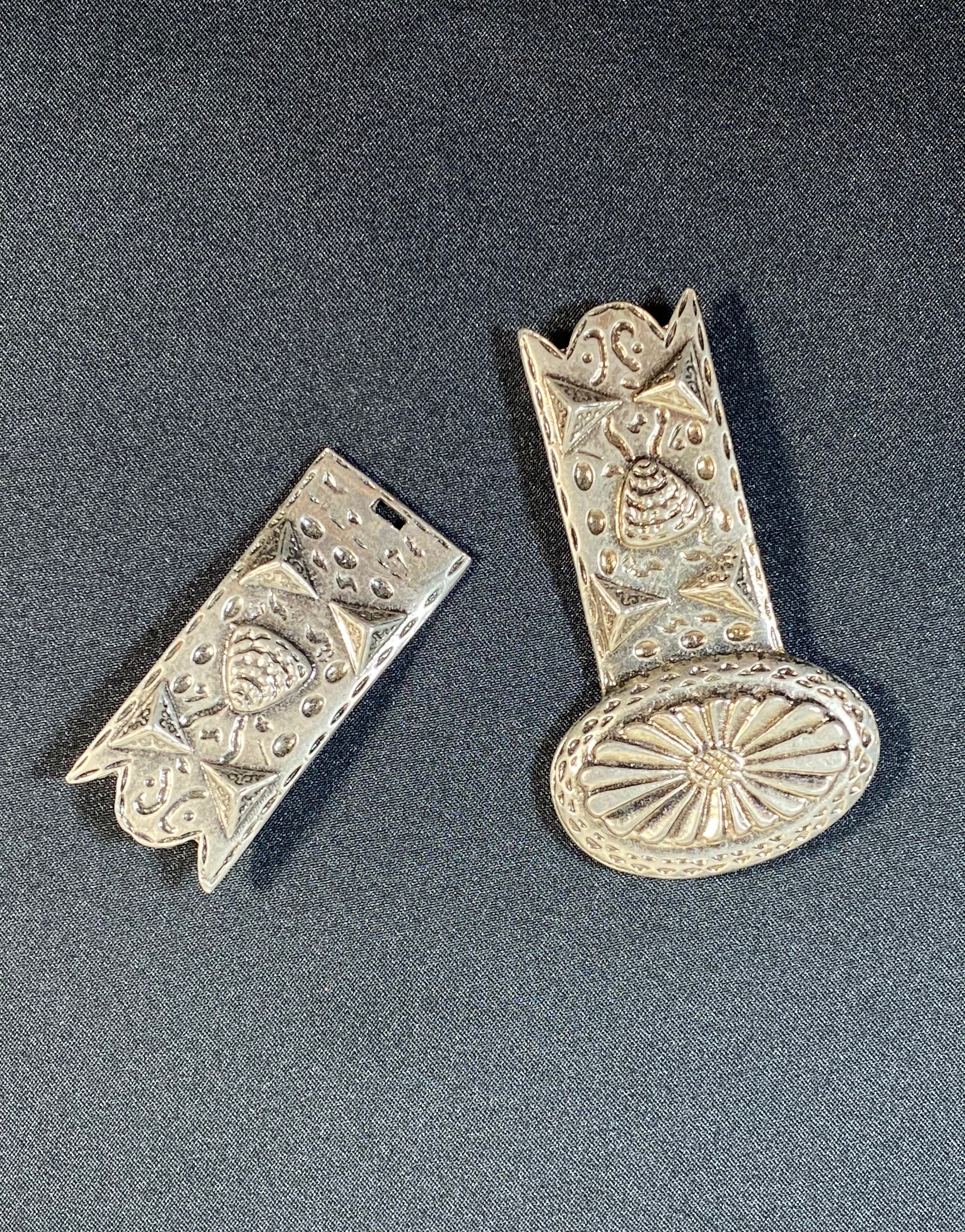 30s/40s Southwestern Style Strange Silver Belt Buckles - Image 3