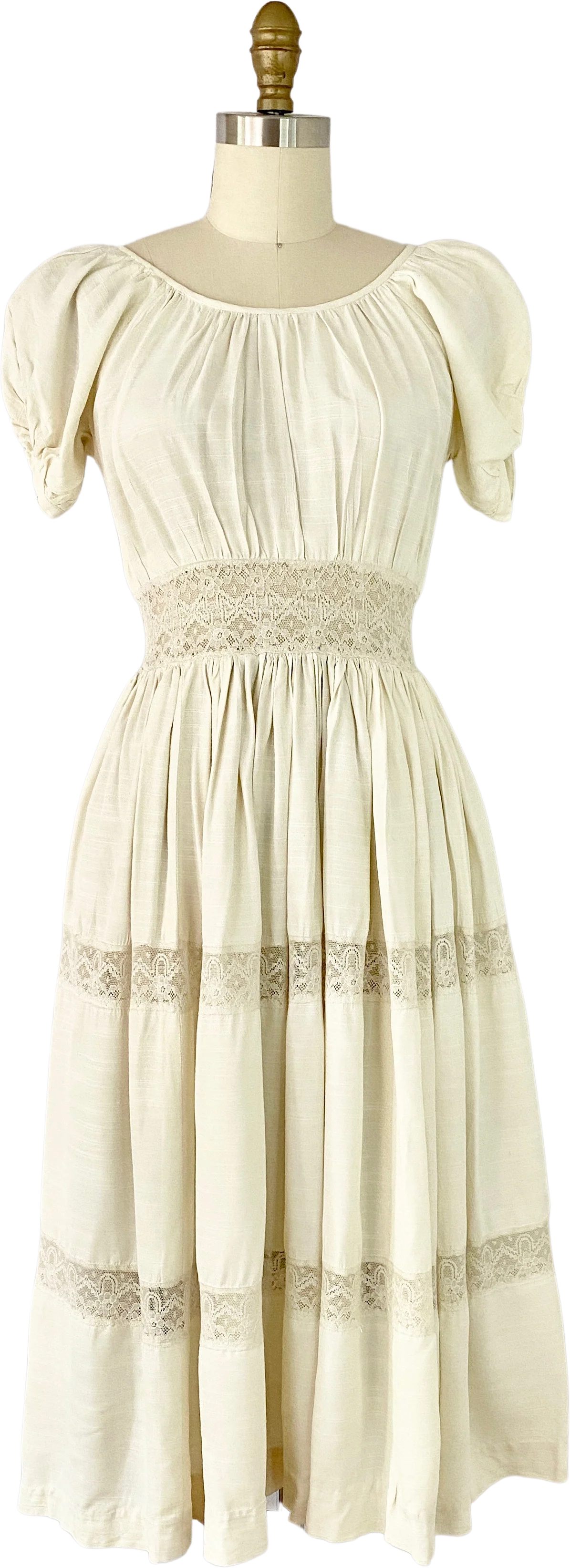 30s/40s White Button Up Dress