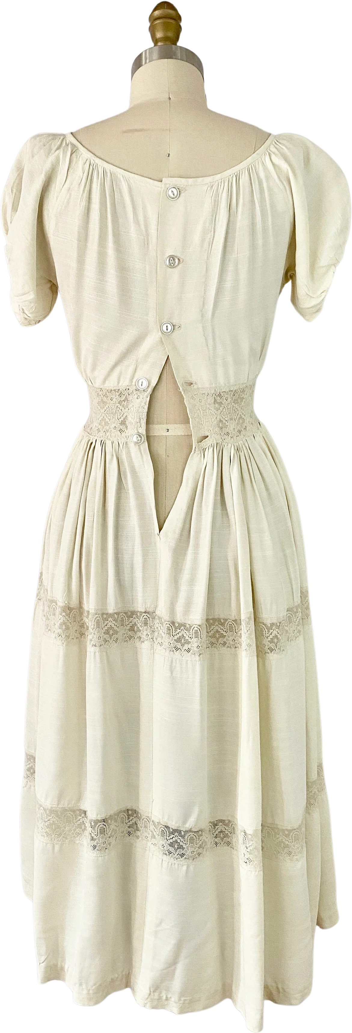 30s/40s White Button Up Dress - Image 2