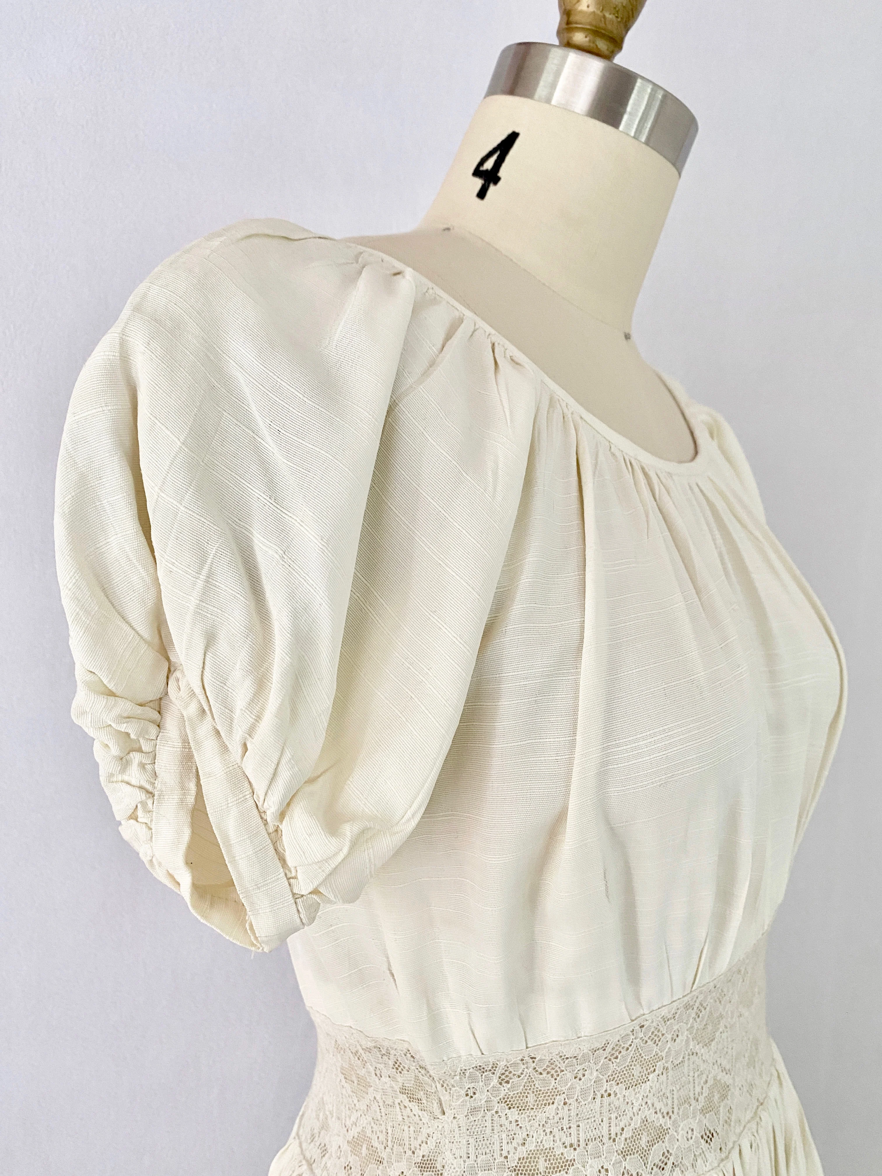 30s/40s White Button Up Dress - Image 6