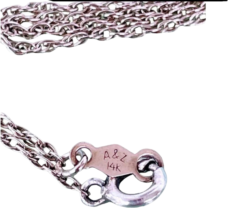 30s Antique 14k White Gold Chain Necklace By A&Z Chain Company - Image 2