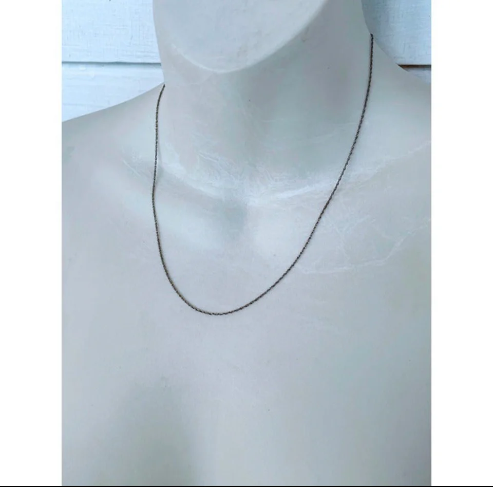30s Antique 14k White Gold Chain Necklace By A&Z Chain Company - Image 4