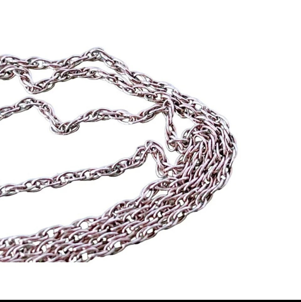 30s Antique 14k White Gold Chain Necklace By A&Z Chain Company - Image 6