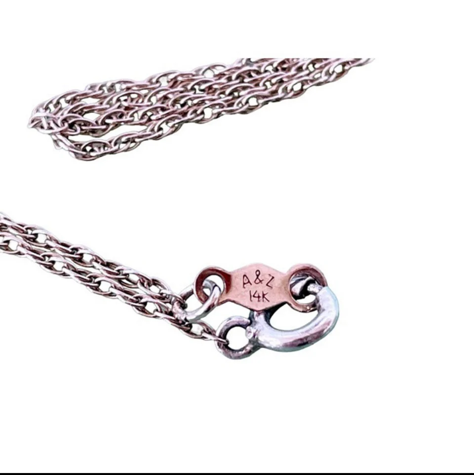 30s Antique 14k White Gold Chain Necklace By A&Z Chain Company - Image 8