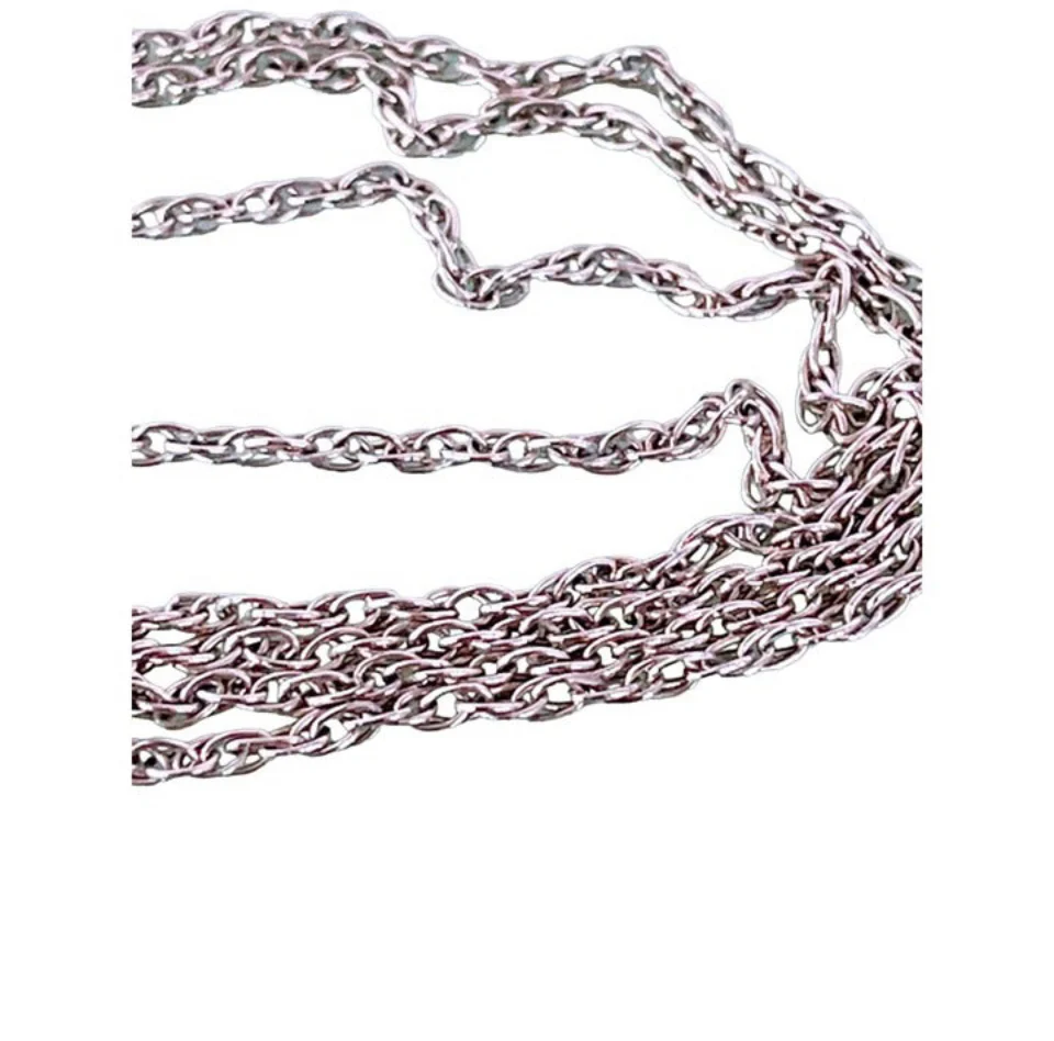 30s Antique 14k White Gold Chain Necklace By A&Z Chain Company - Image 9