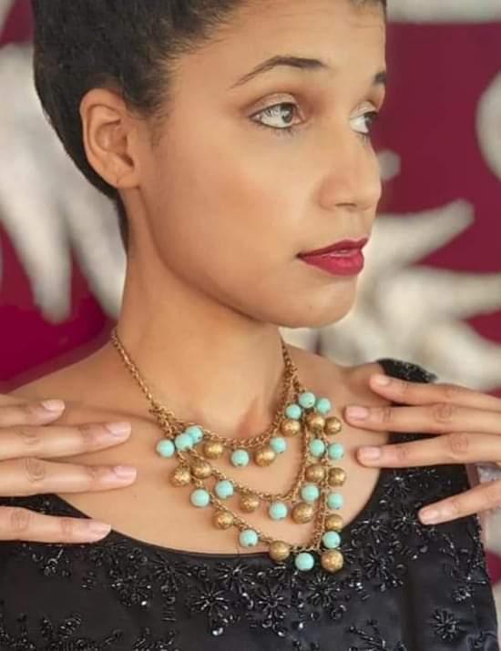 30s Art Deco Gilt Festoon Glass Necklace - Image 2