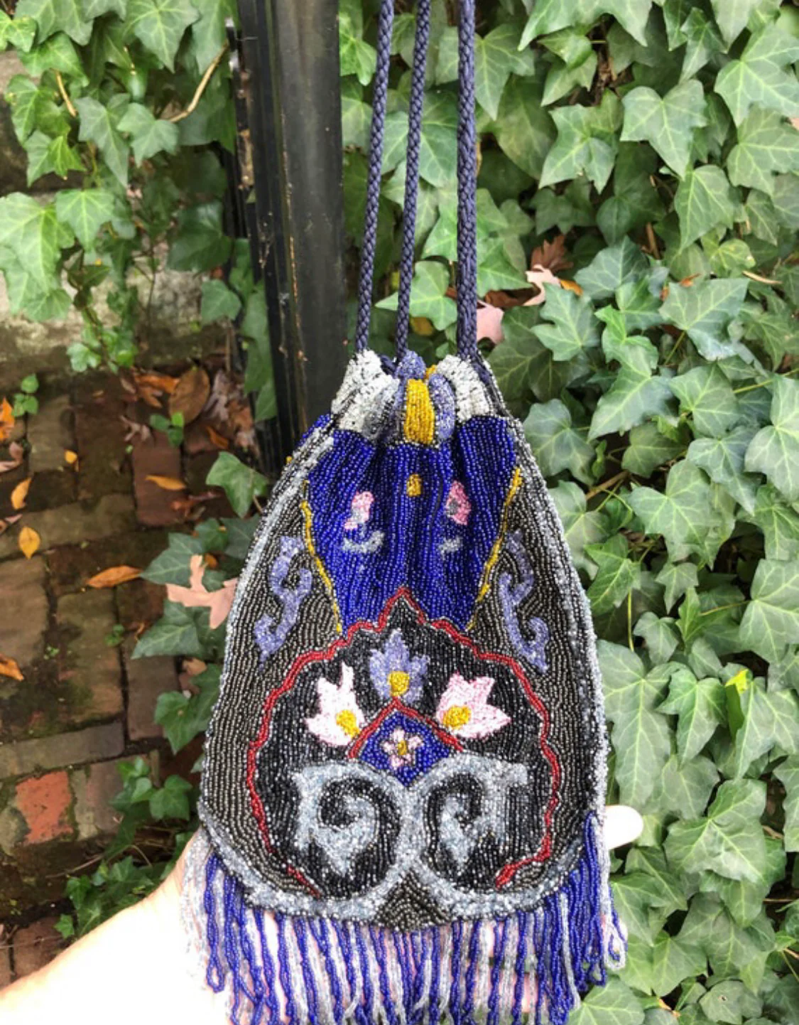 30s Art Deco Floral Purse - Image 5