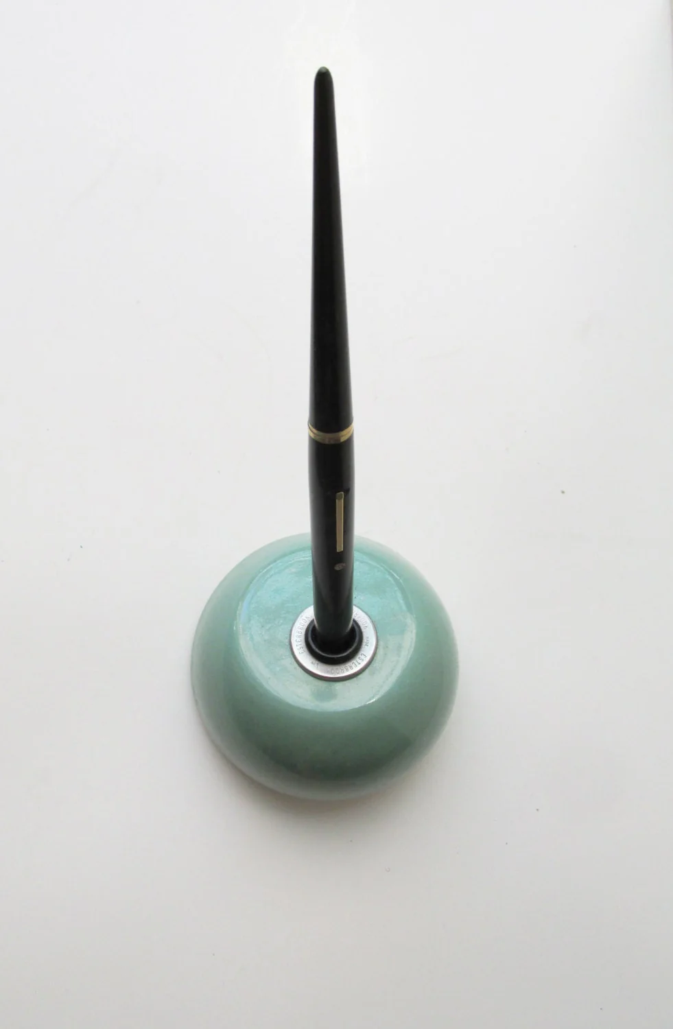 30s Art Deco Green Ceramic Easterbrook Ink Well - Image 2