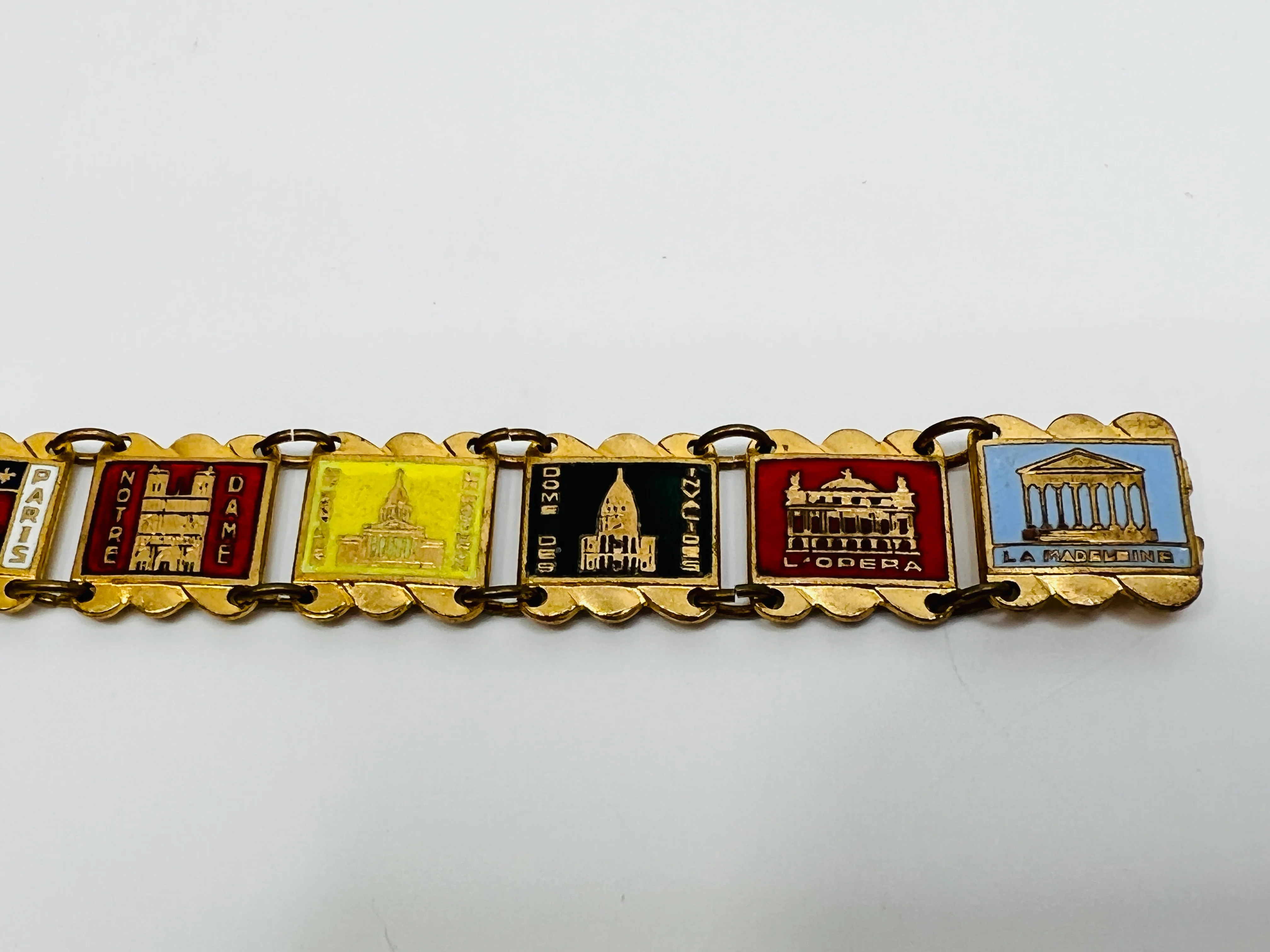 30s Art Deco Paris France Landmarks Bracelet 7 In - Image 7