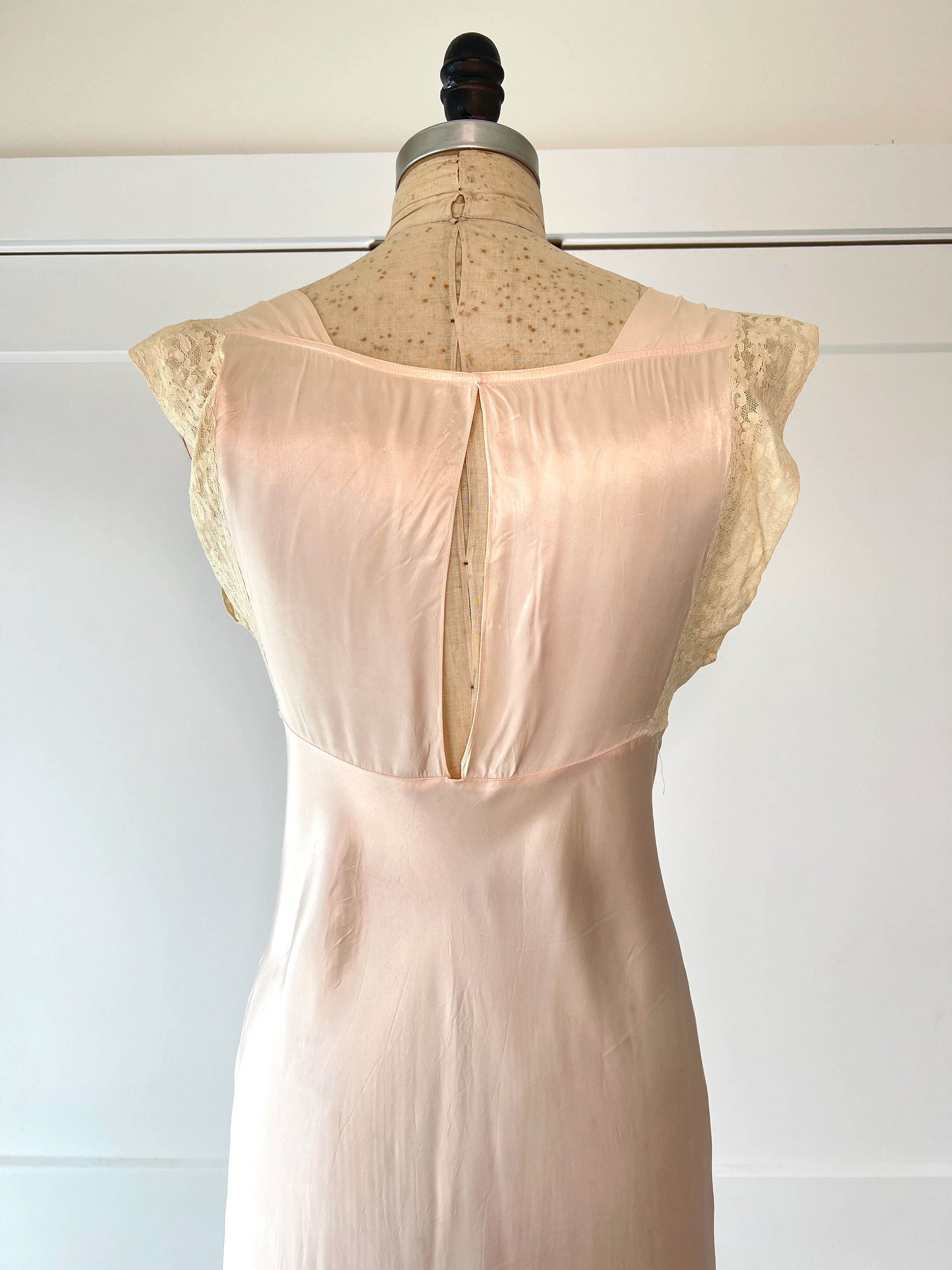 30s Empire Waist Lace Slip Dress - Image 3