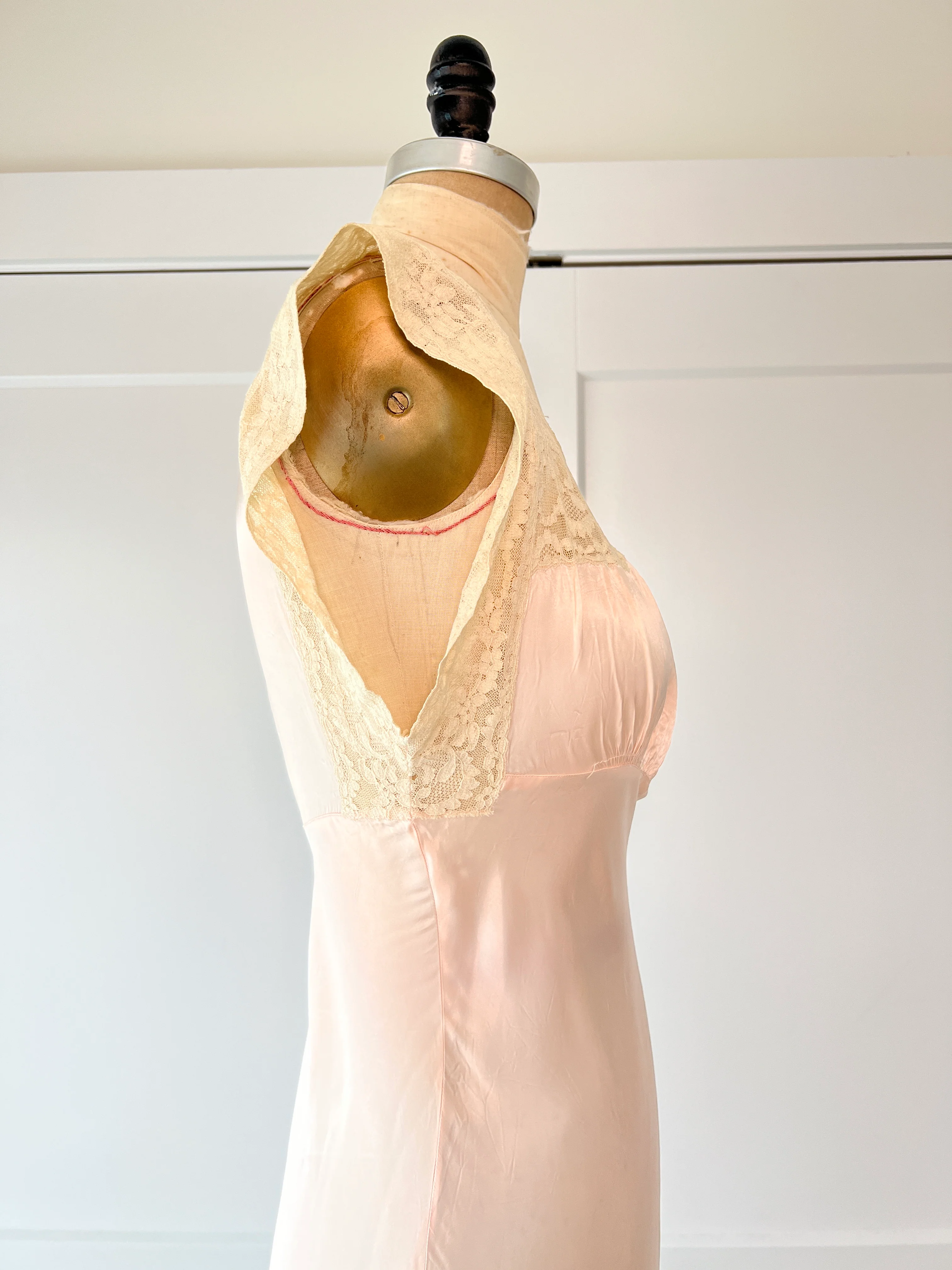 30s Empire Waist Lace Slip Dress - Image 4