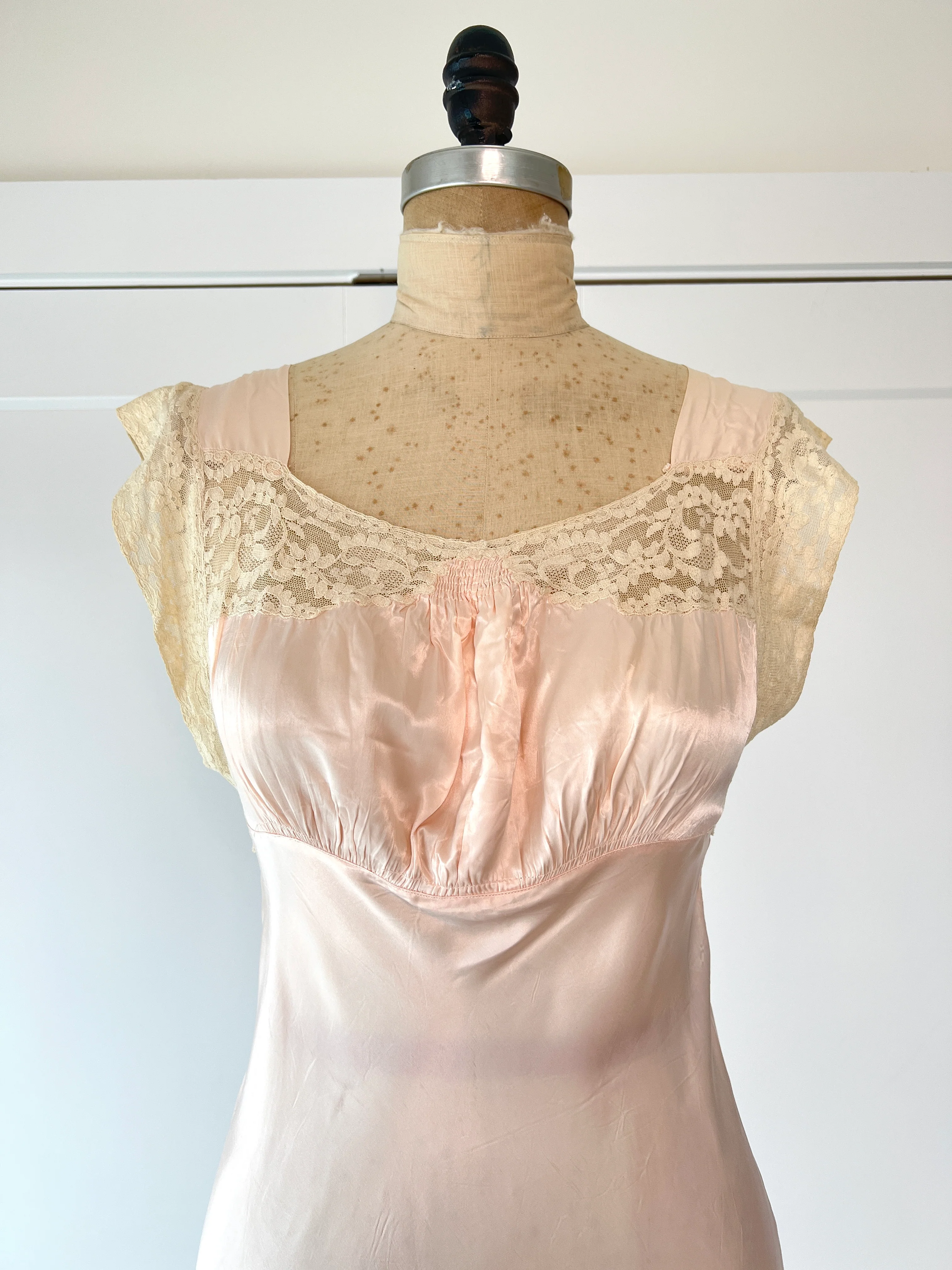 30s Empire Waist Lace Slip Dress - Image 5