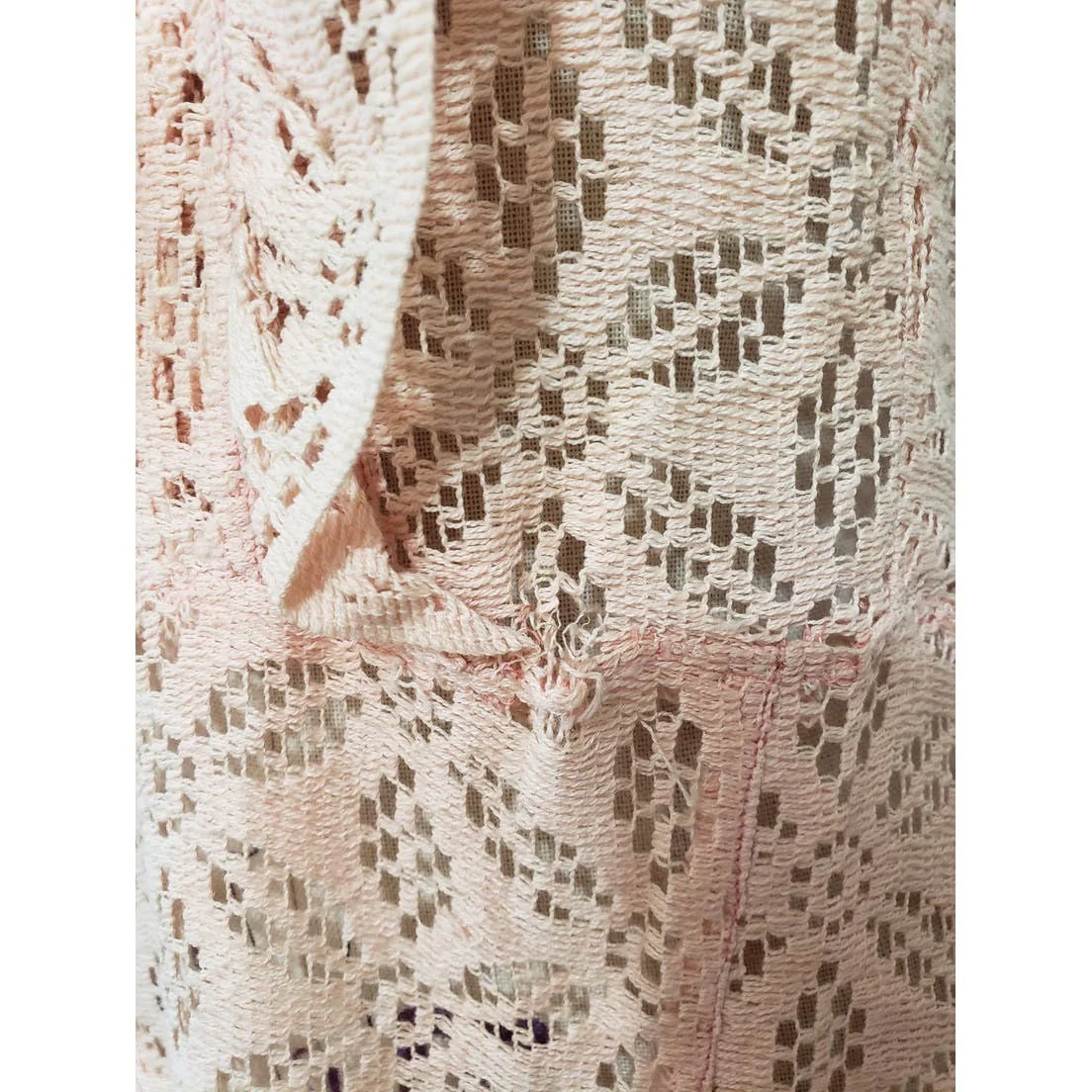 30s Pink Cotton Floral Lace Ankle Length Day Dress - Image 5