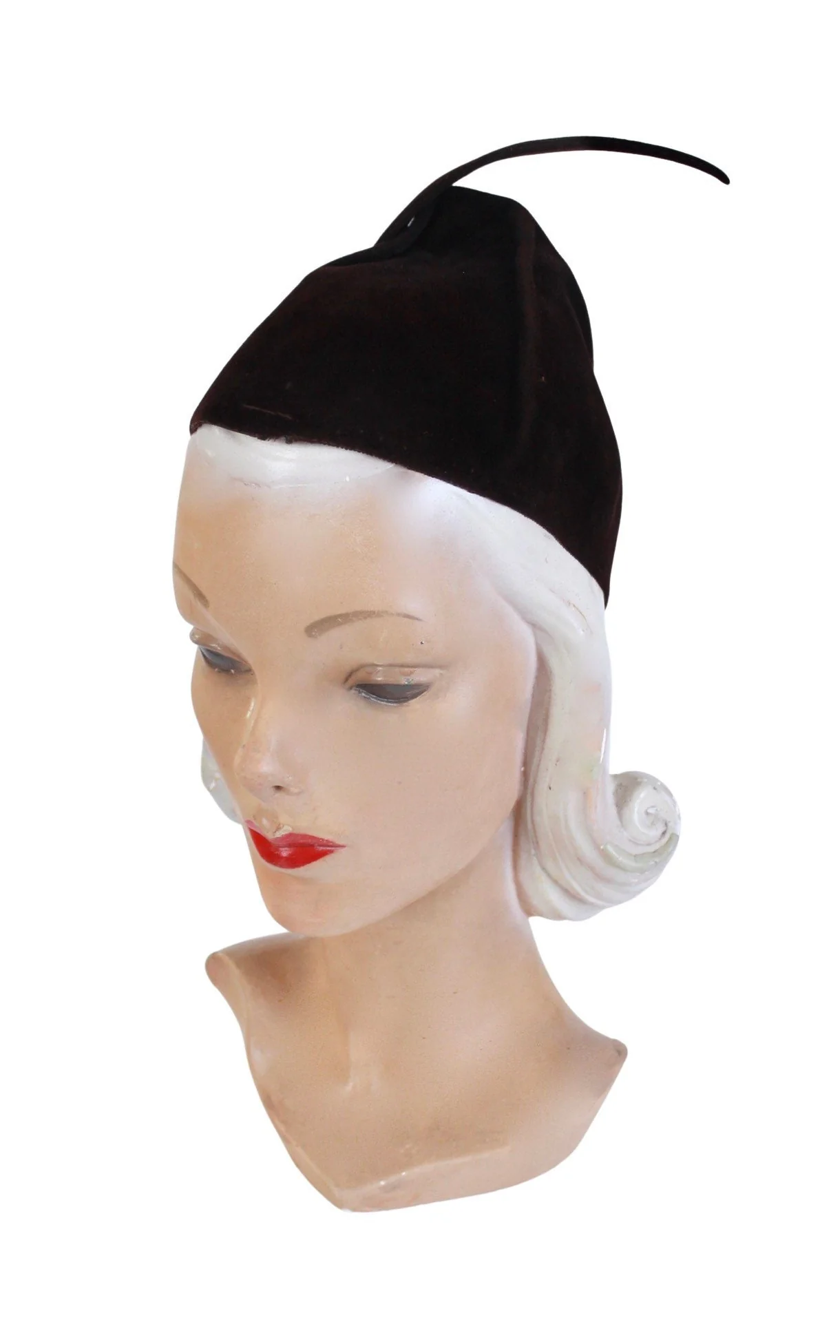 30s Pixie Garrison Brown Turban Hat by Vandervoot's - Image 8