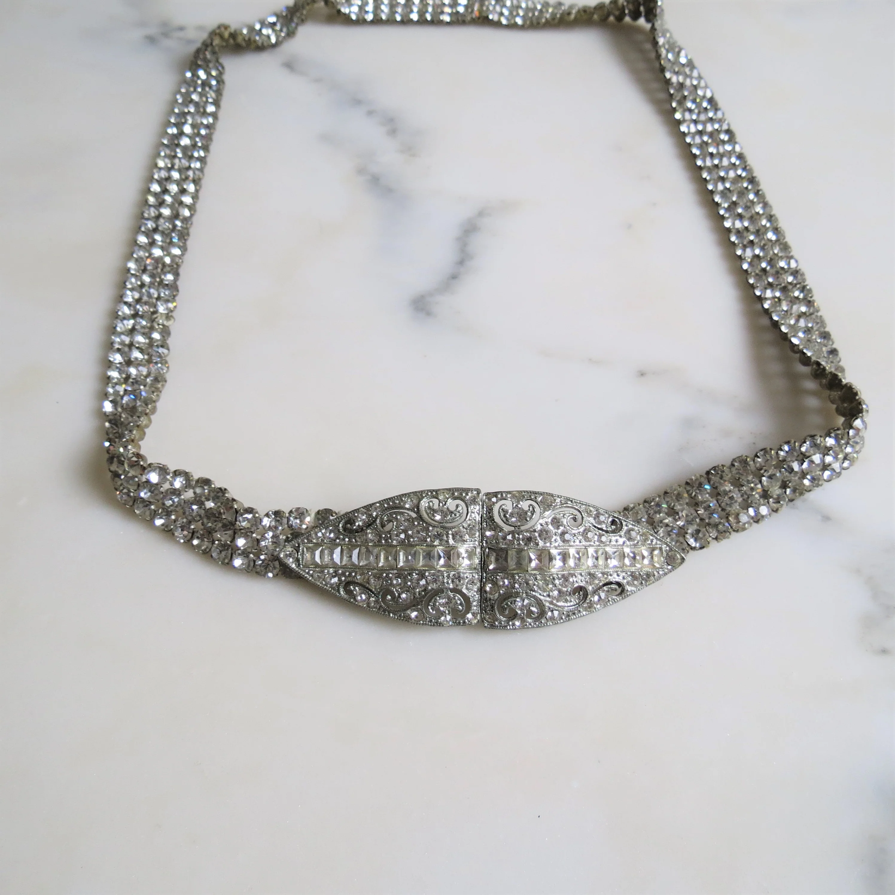 30s Rhinestone Belt Art Deco Era Flapper Diamante - Image 6