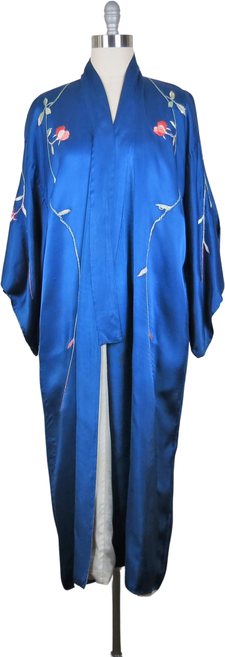 30s Silk Embroidered Robe Dressing Gown