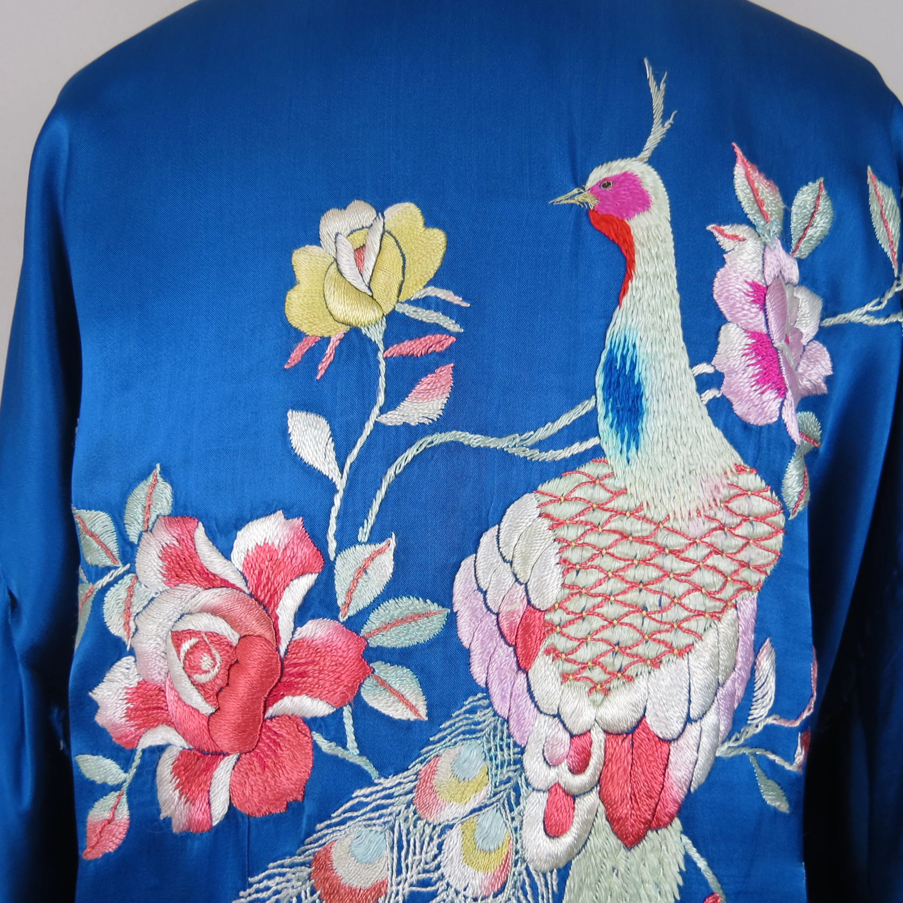 30s Silk Embroidered Robe Dressing Gown - Image 6