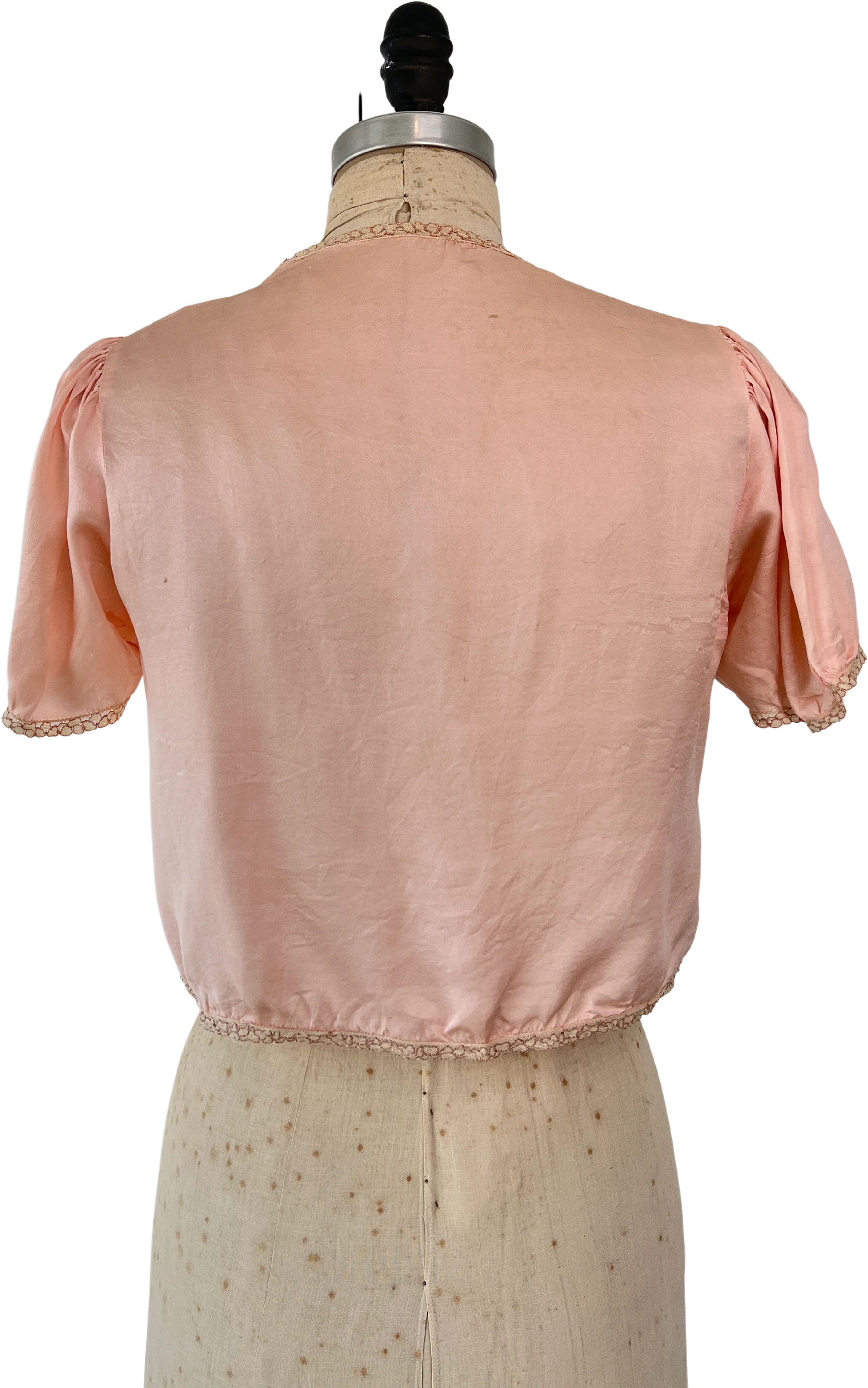 30s Silk Lace Bed Jacket - Image 2