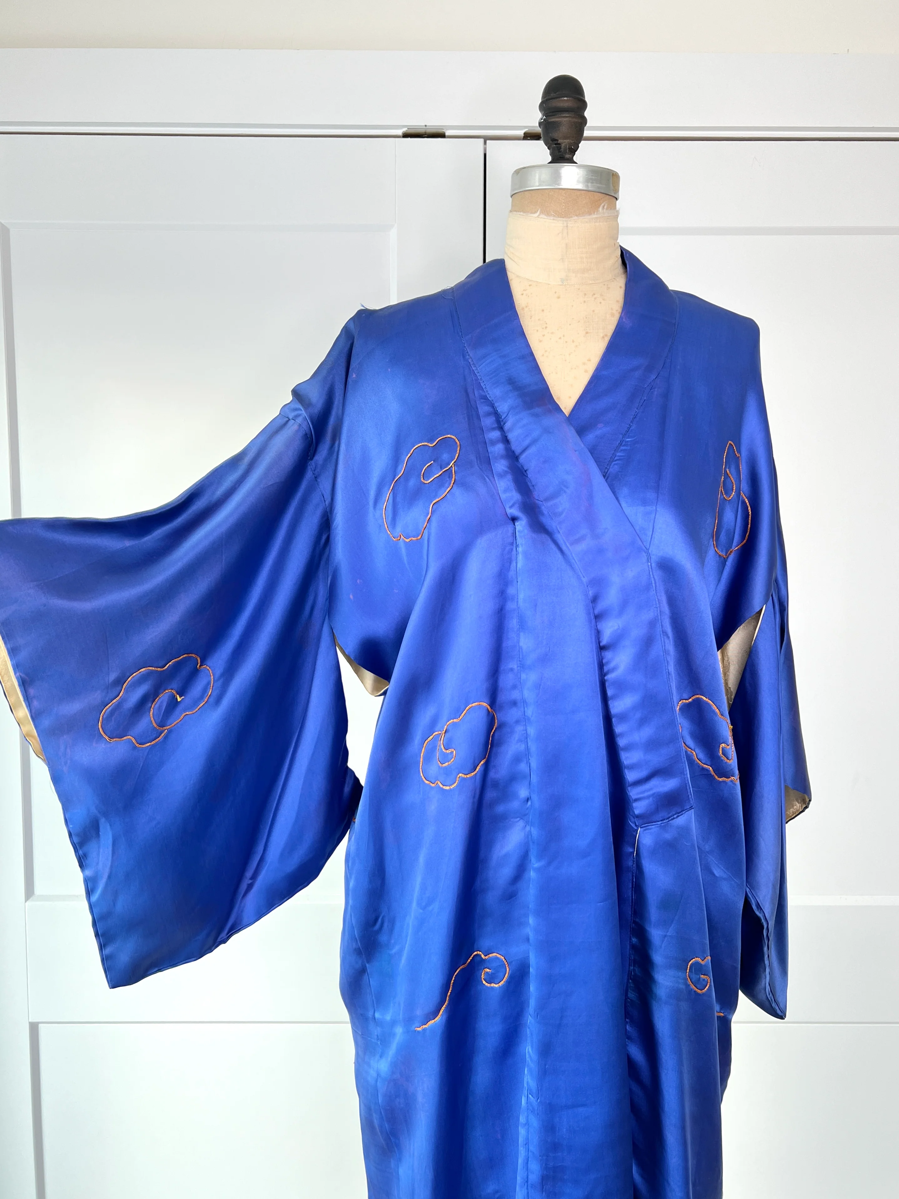 30s Three Dimensional Dragon Embroidered Kimono Style Robe - Image 4