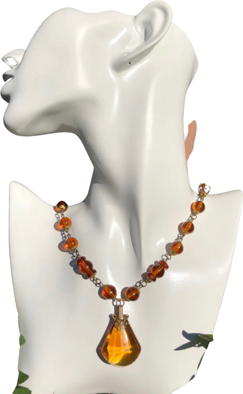 30s Topaz Lavalier Necklace